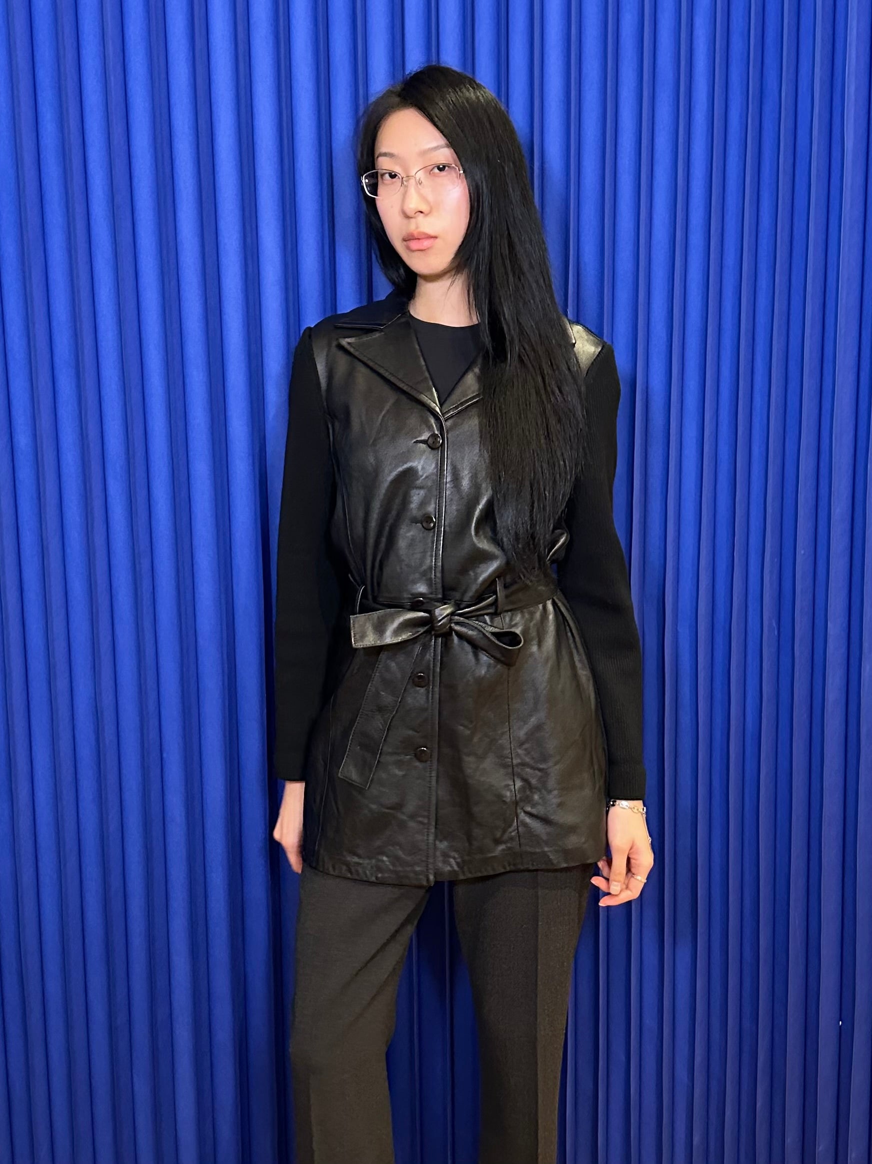 Classiques Entier Black Wool & Leather Jacket