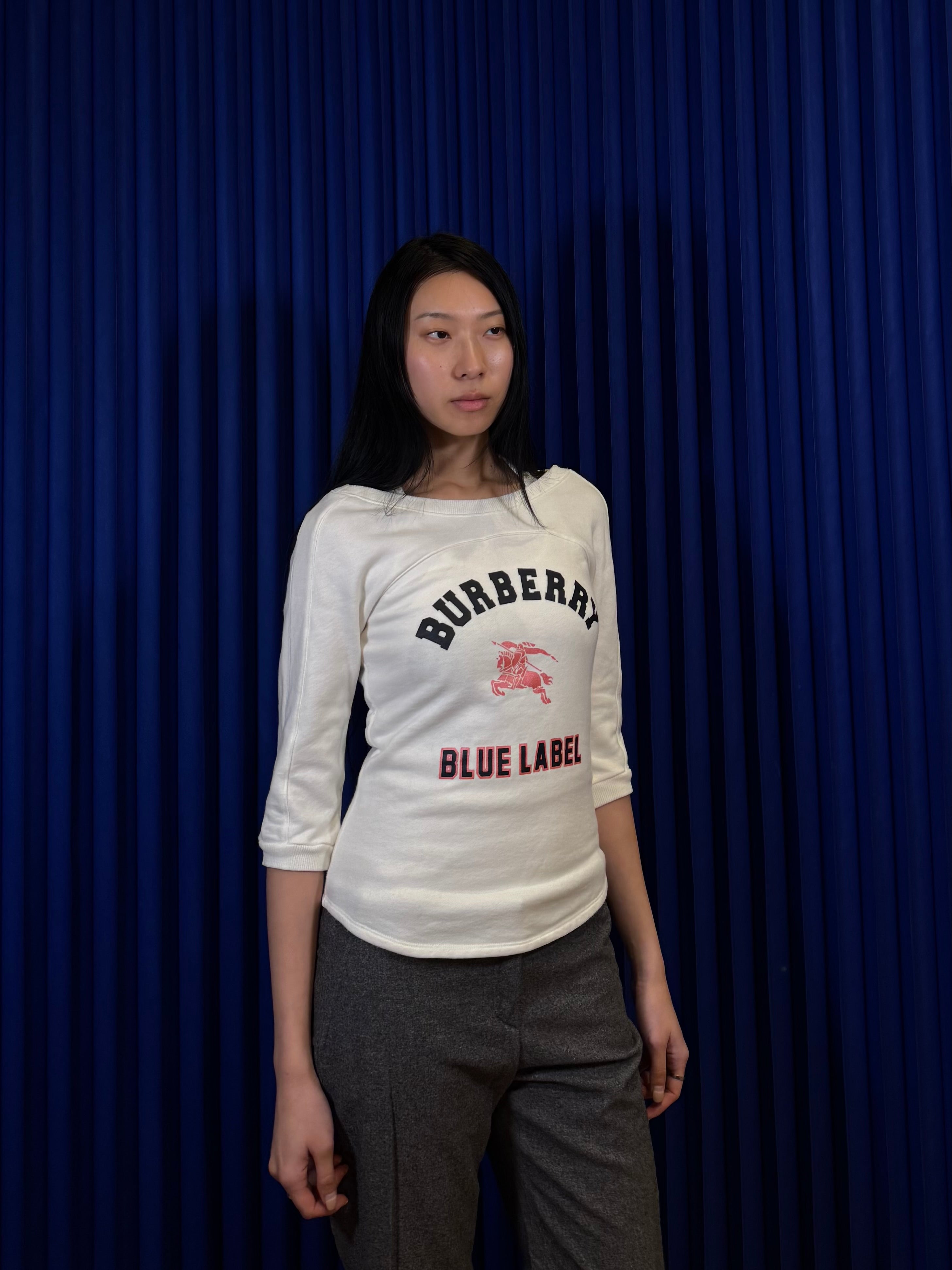 Burberry Blue Label Cotton 3/4 Sleeve sweater