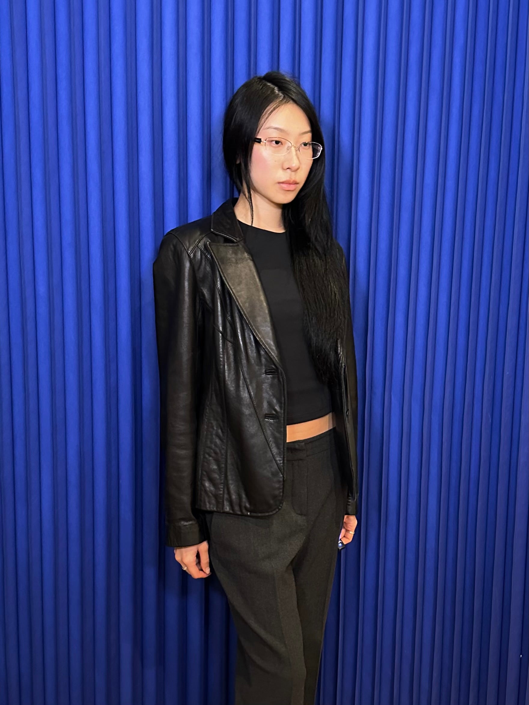 Worthington Black Leather Blazer