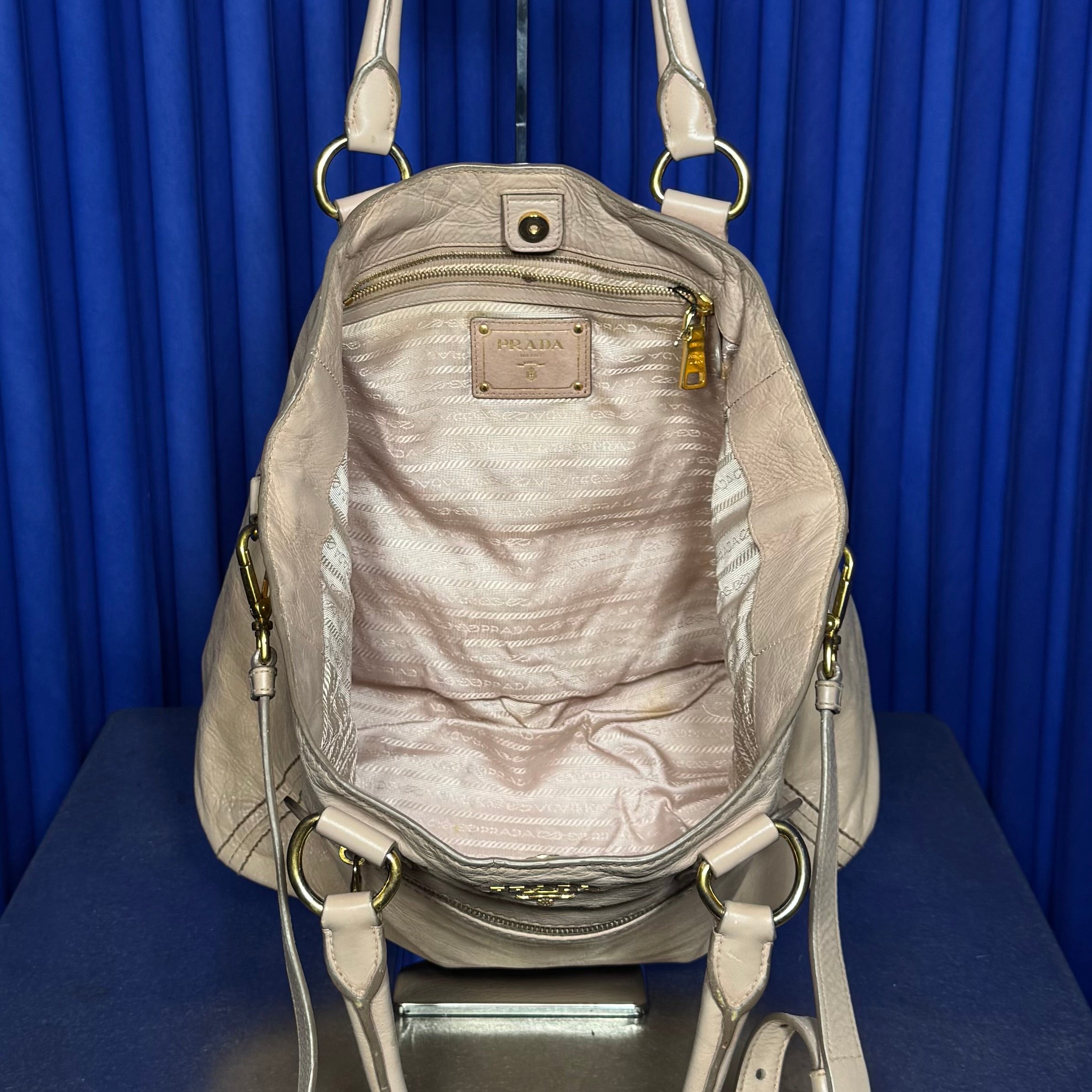 PRADA VITELLO DIANO LEATHER SATCHEL BAG