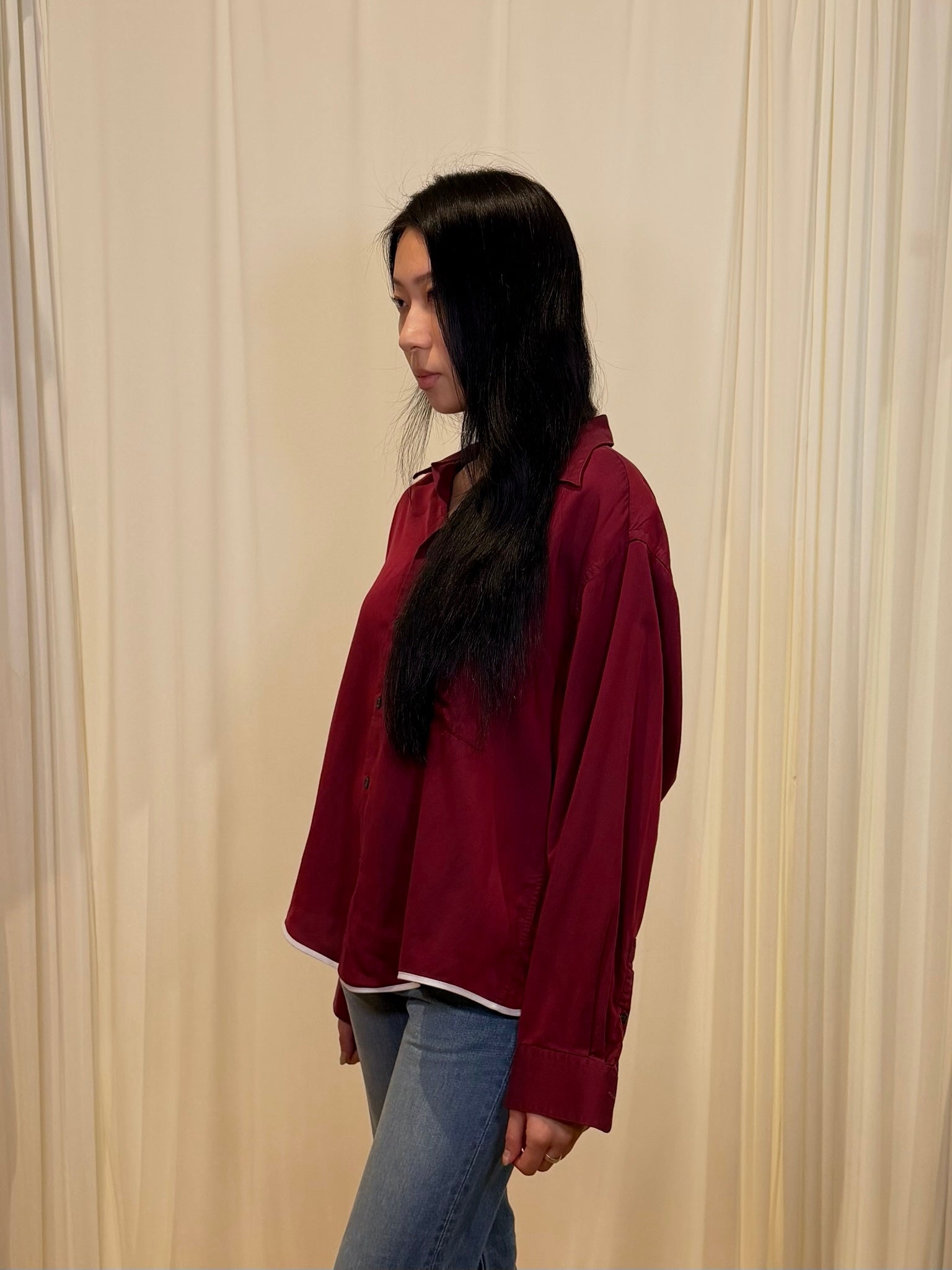 Frida Reworked Button Up ‘Burgundy’