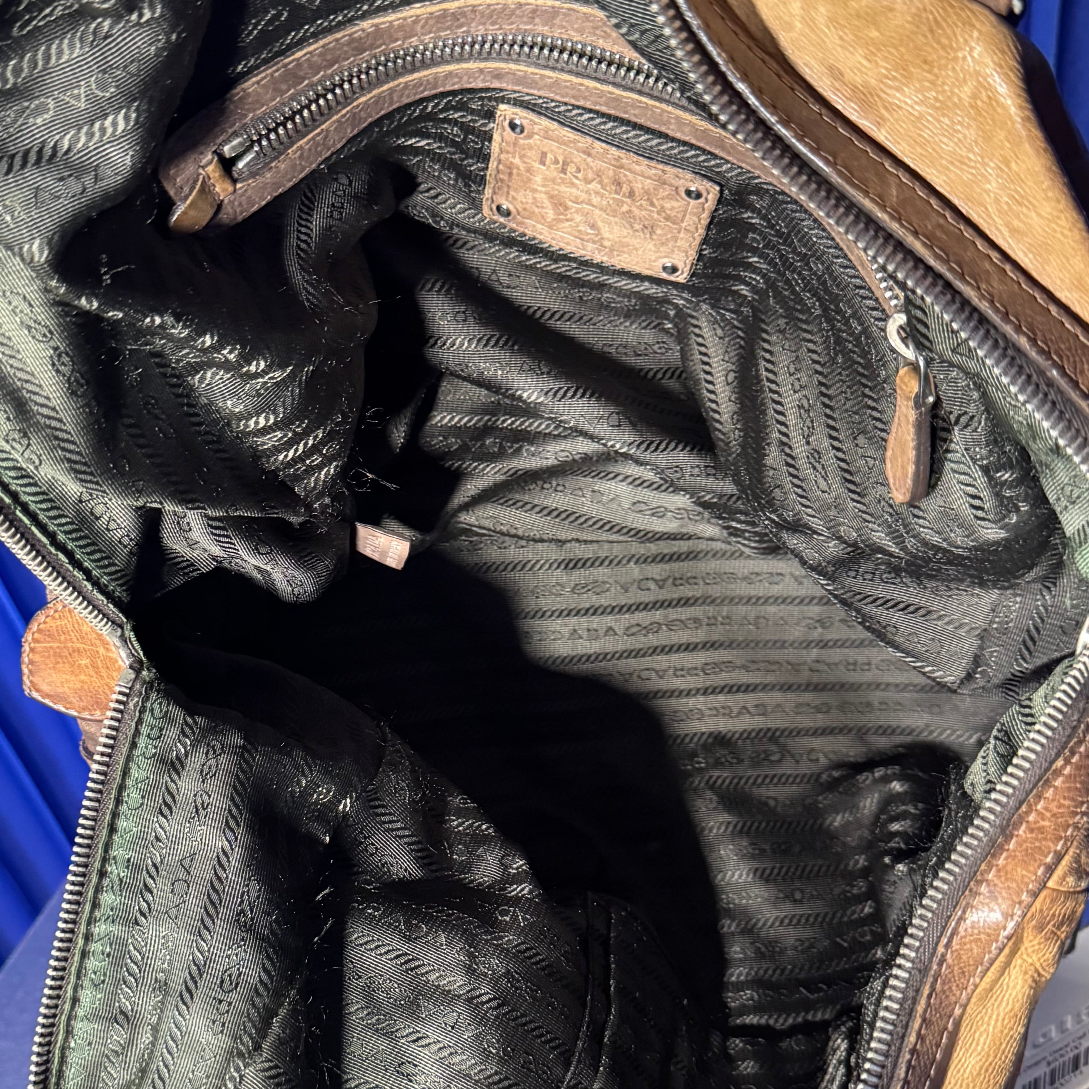 PRADA OMBRE GLACE CALF BUCKLE TOTE
