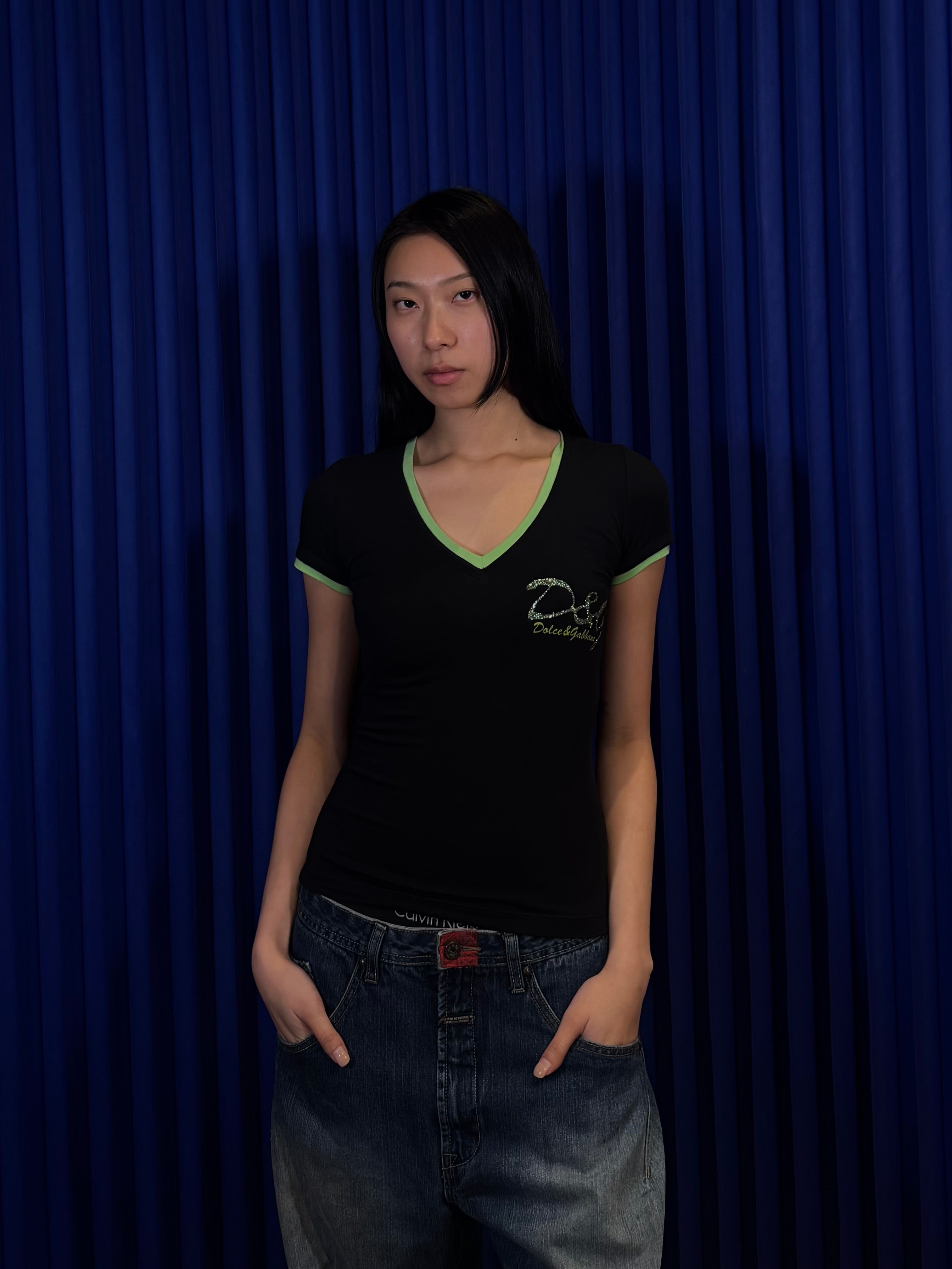 D&G Cotton V-Neck Top