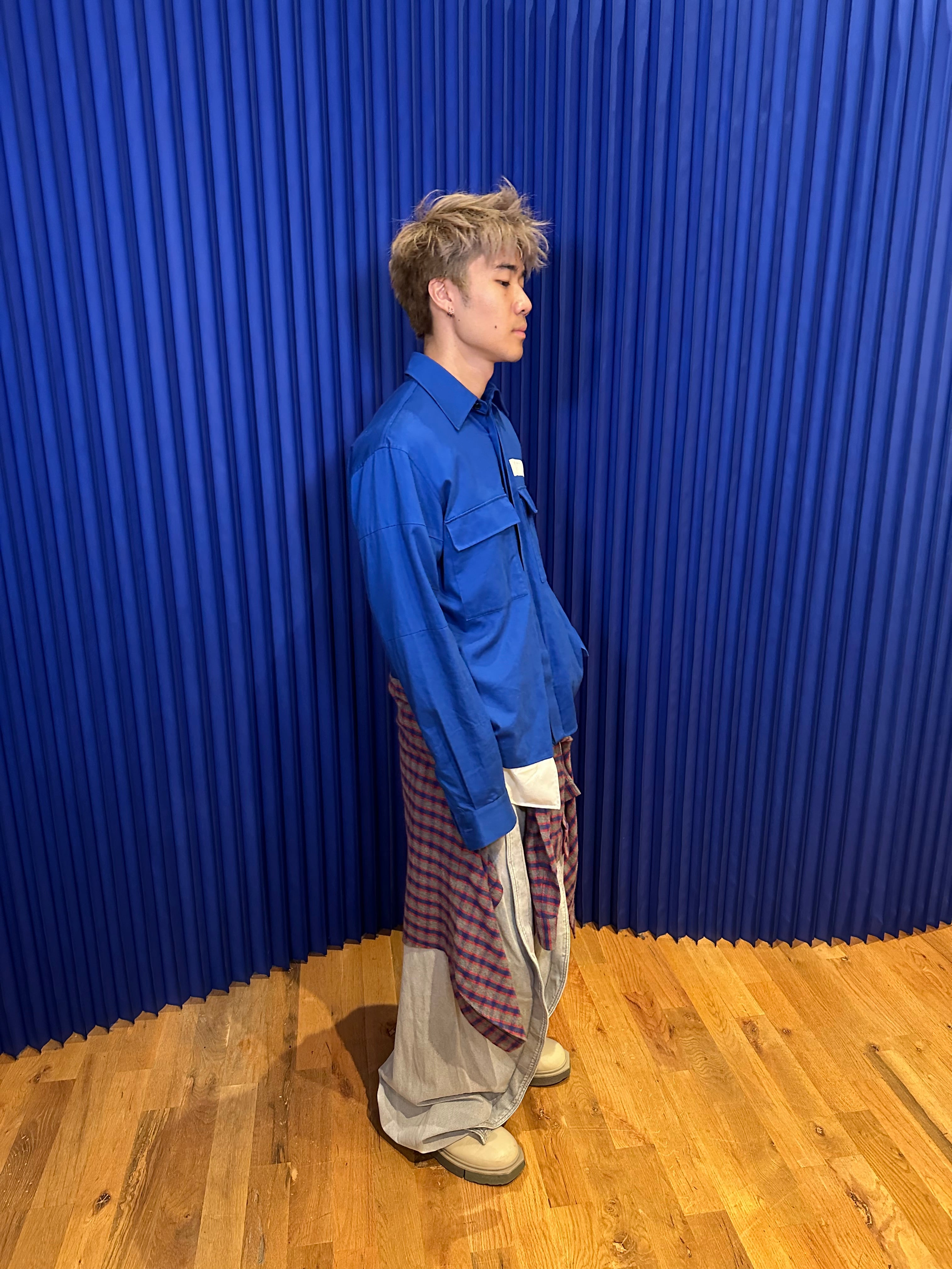 AMBUSH BLUE NOBO WAIST TIE SHIRT