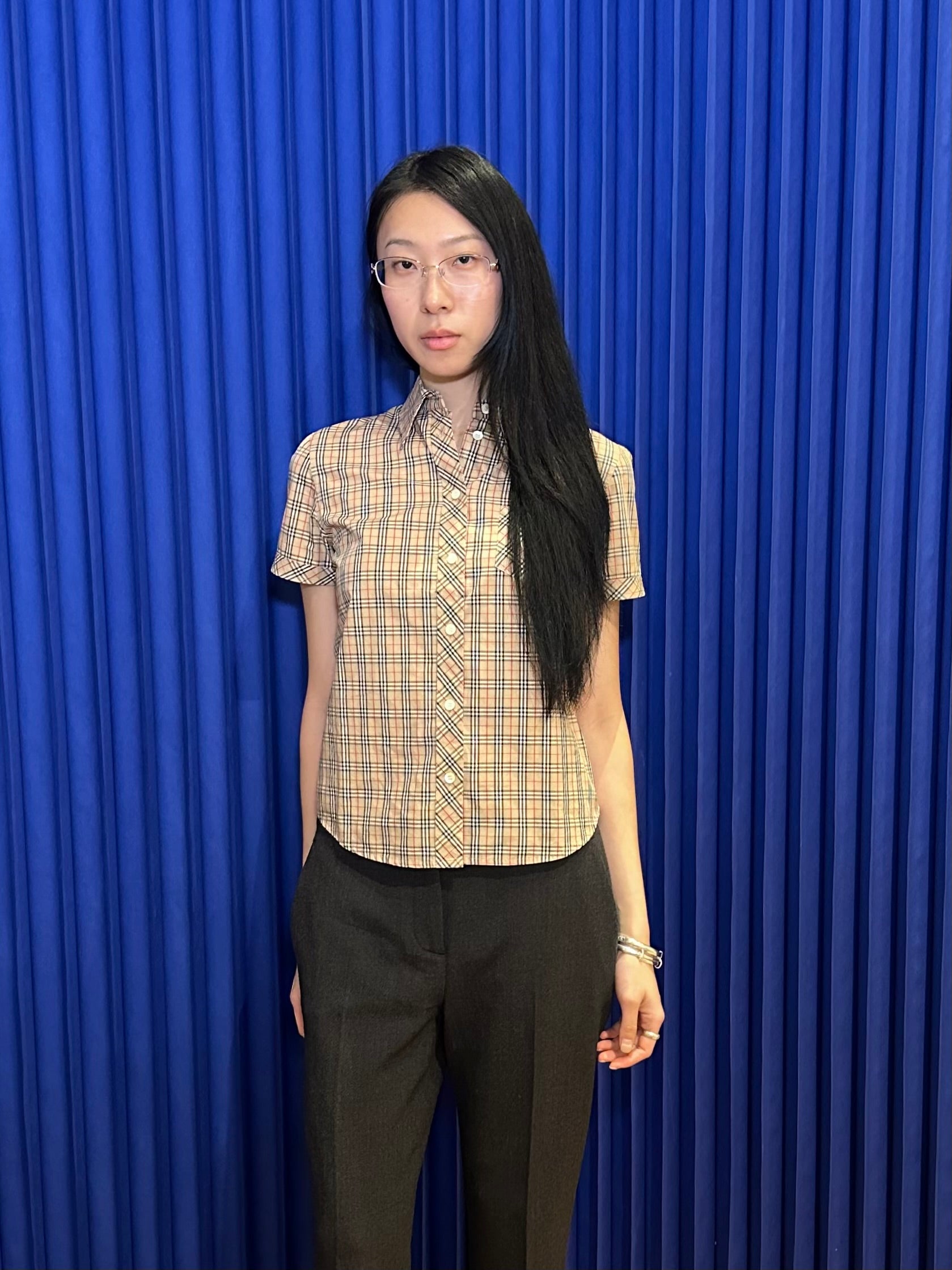 Burberry Blue Label Plaid Button Up