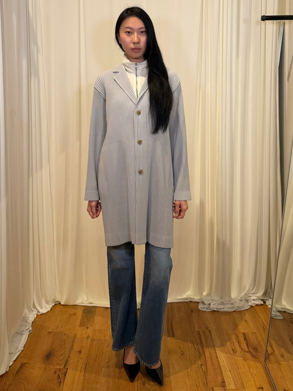 Homme Plissé Issey Miyake Pleated long-sleeve blazer