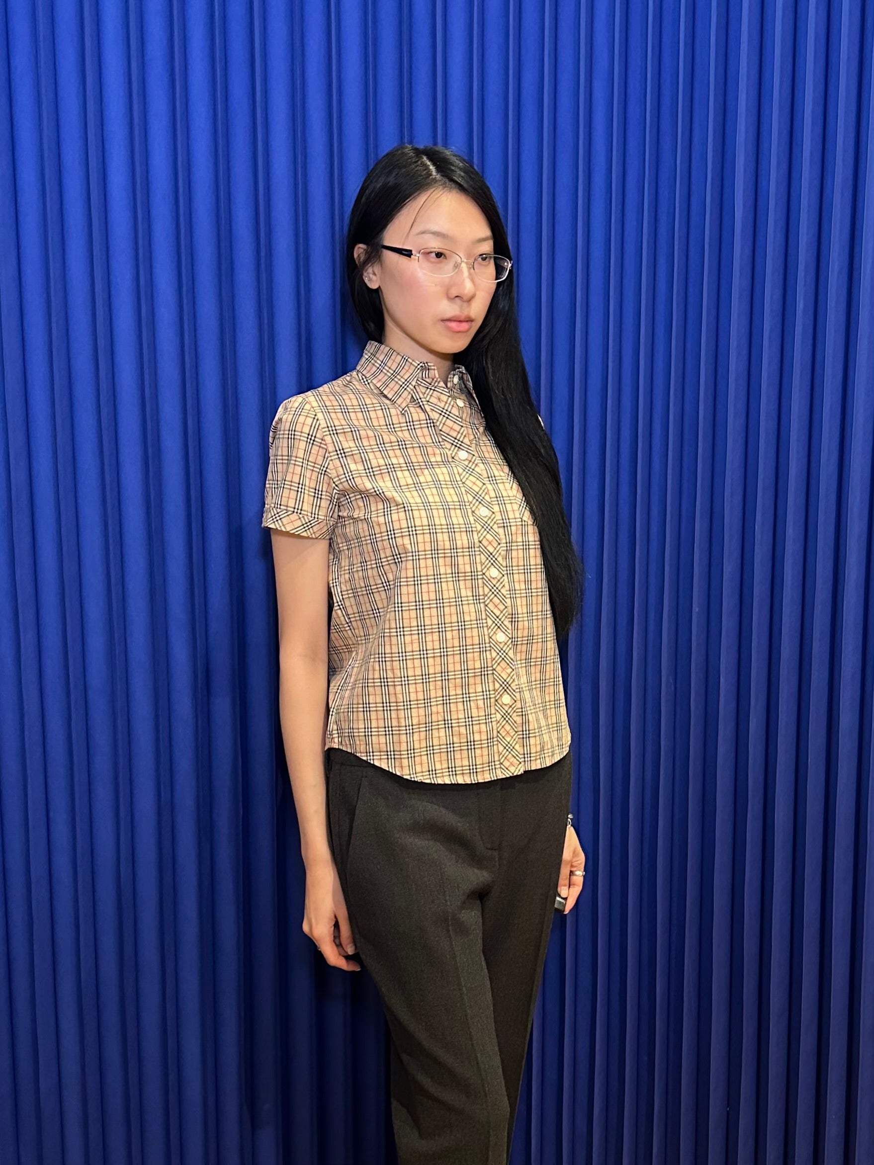 Burberry Blue Label Plaid Button Up