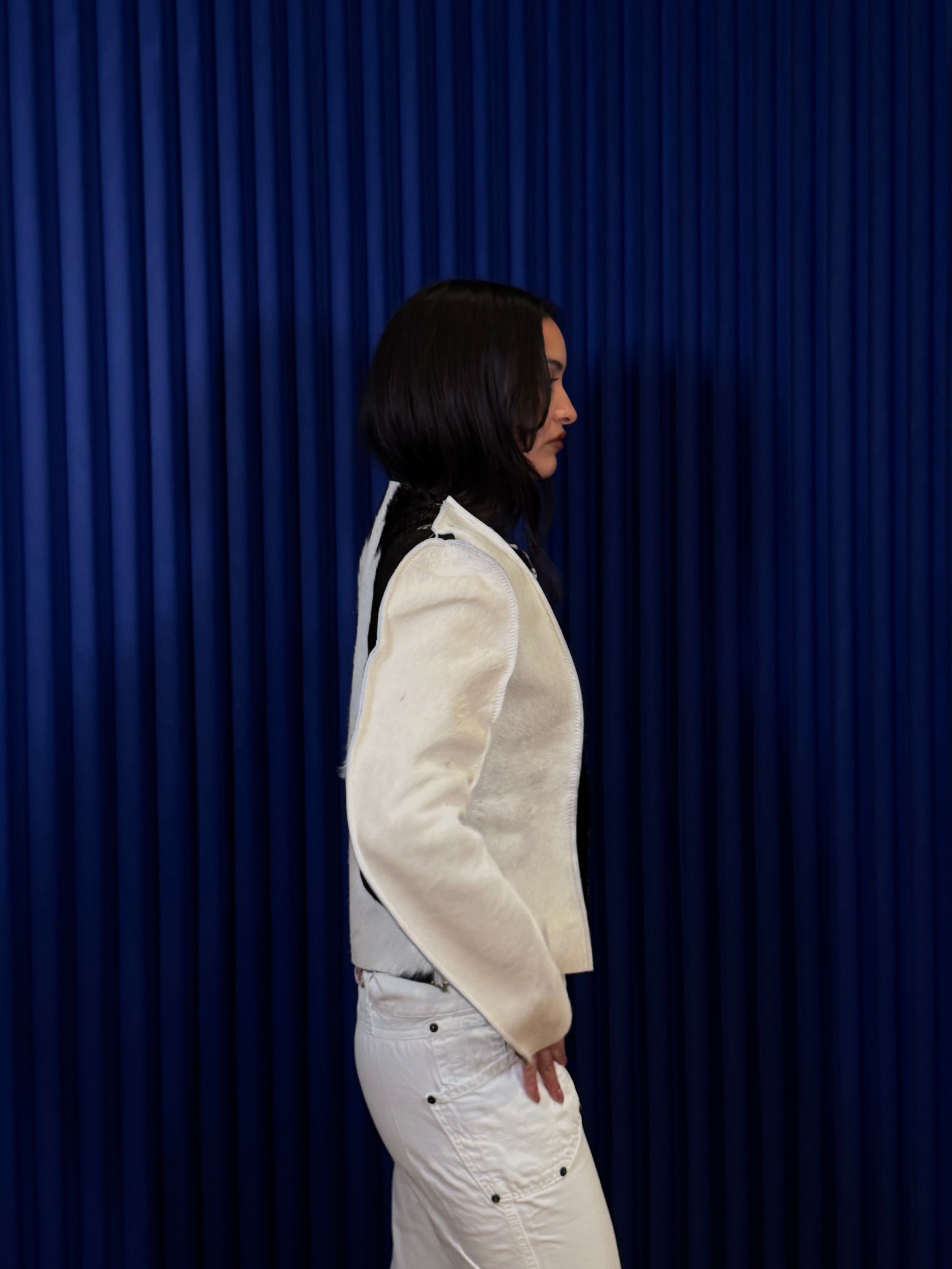 FRIDA REWORKED COWHIDE JACKET ‘Black & White’