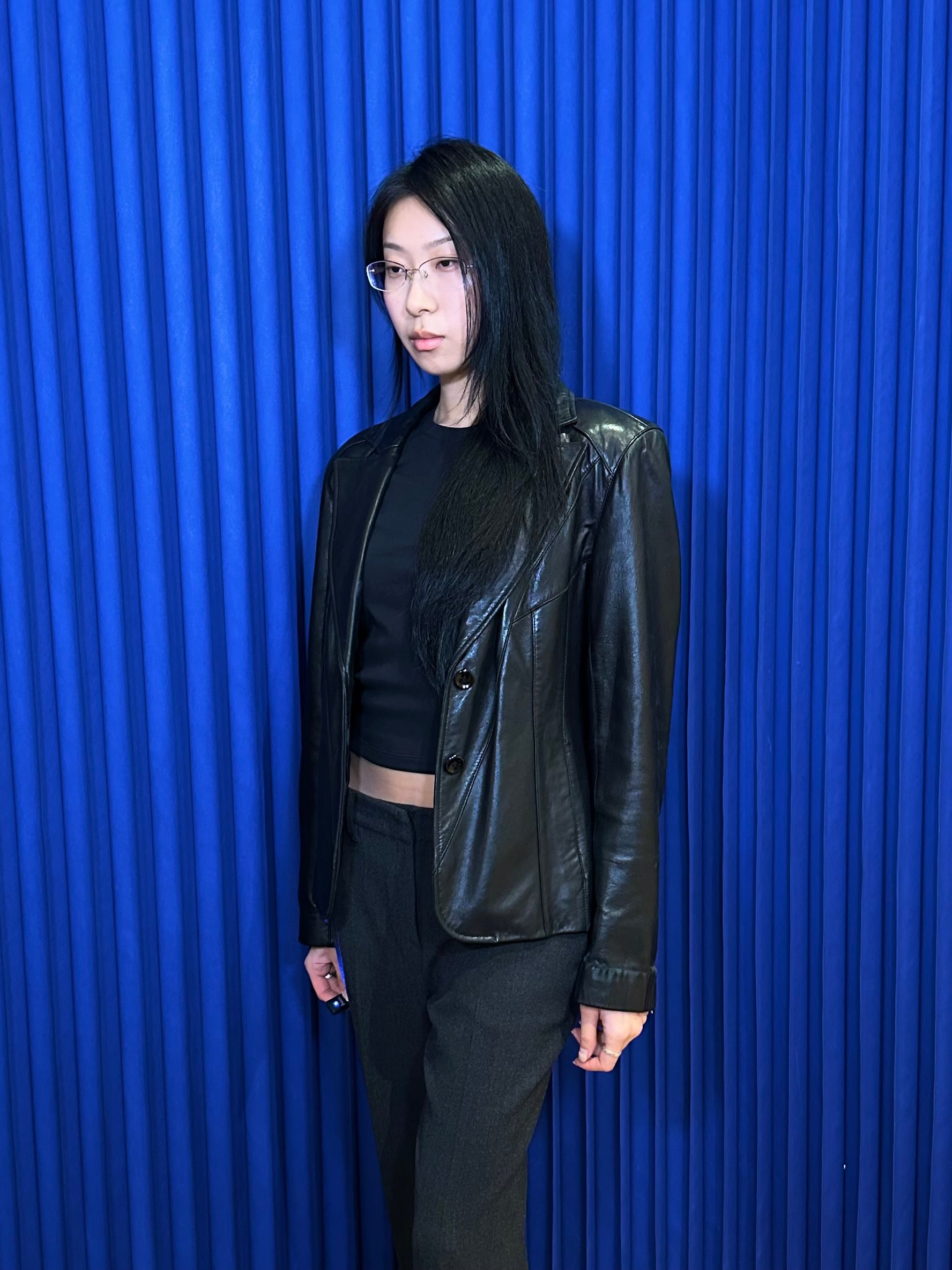 Worthington Black Leather Blazer