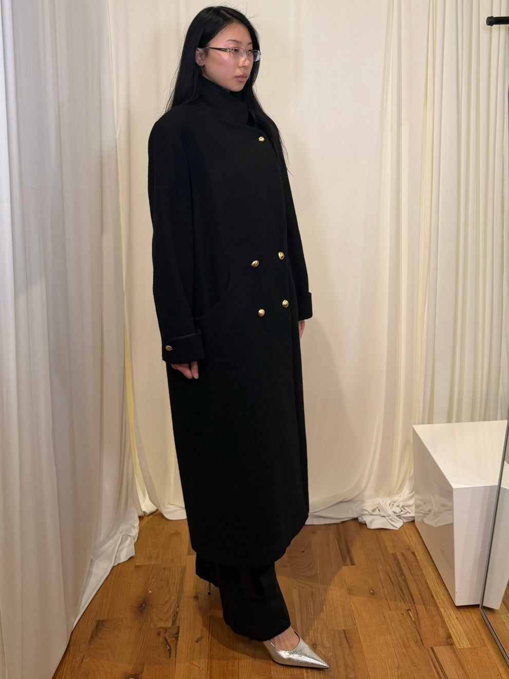 Worthington Black Wool Blend Coat