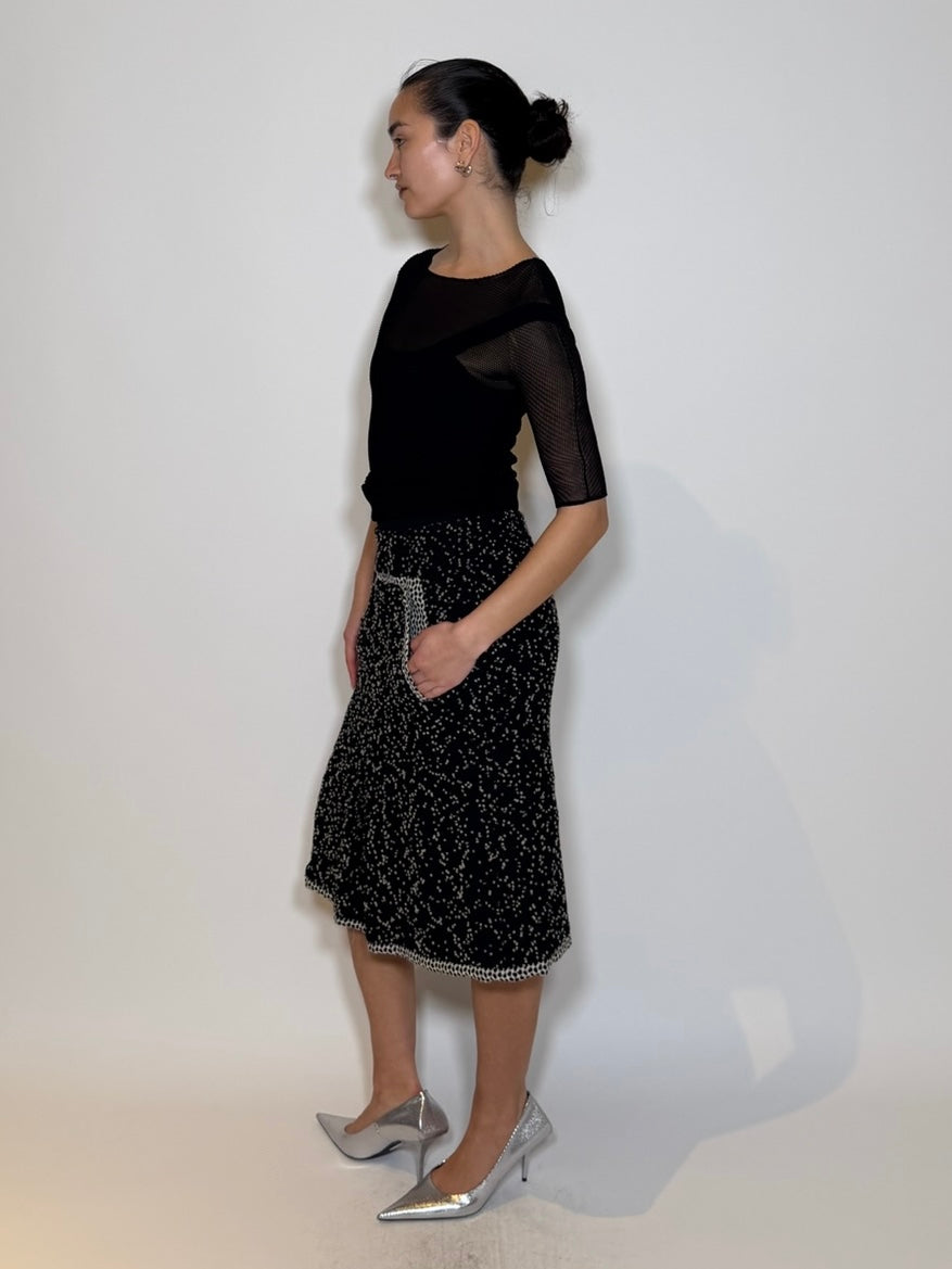 00s Issey Miyake HaaT Tweed Style Midi Skirt