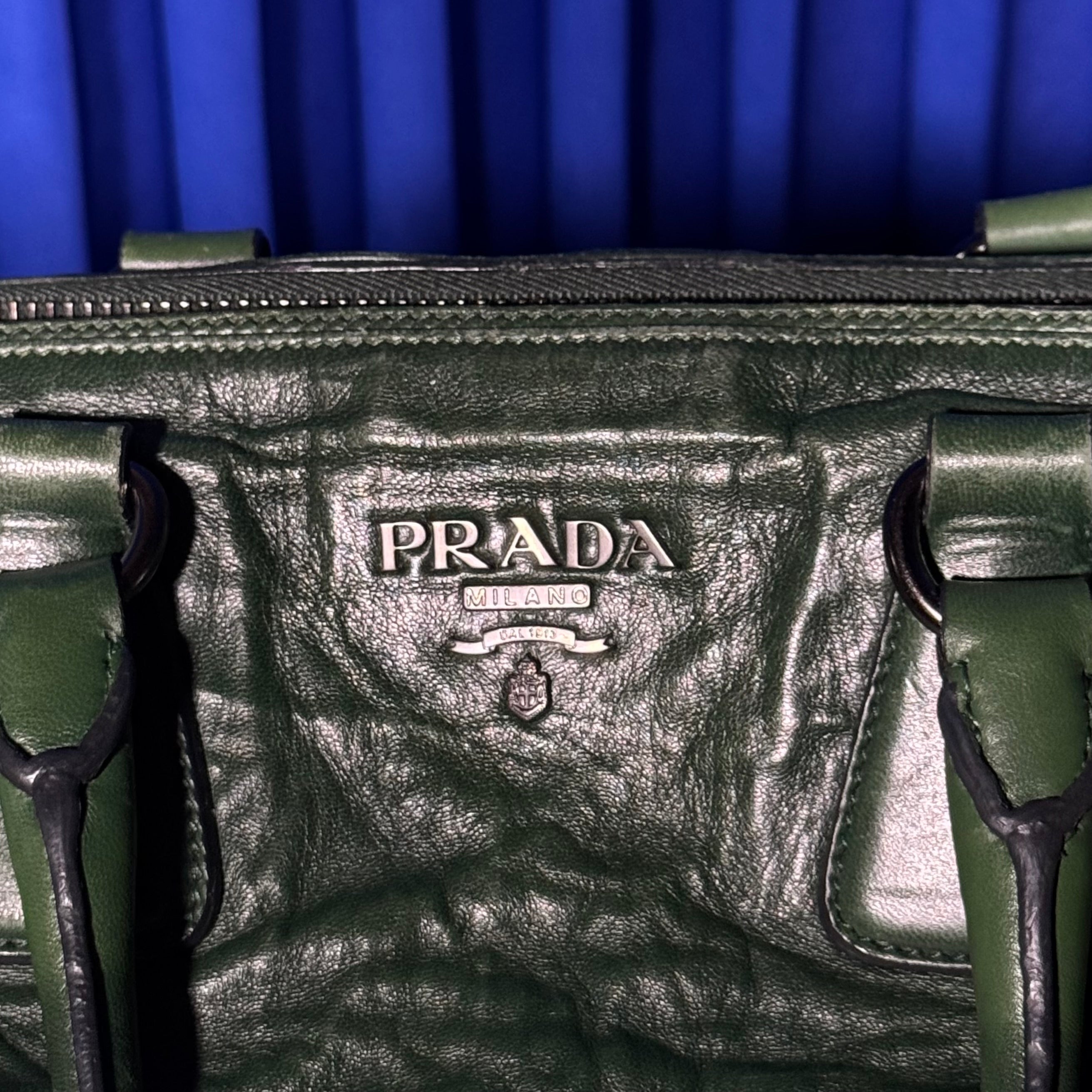 PRADA NAPPA ANTIQUE GALLERIA DOUBLE ZIP TOTE