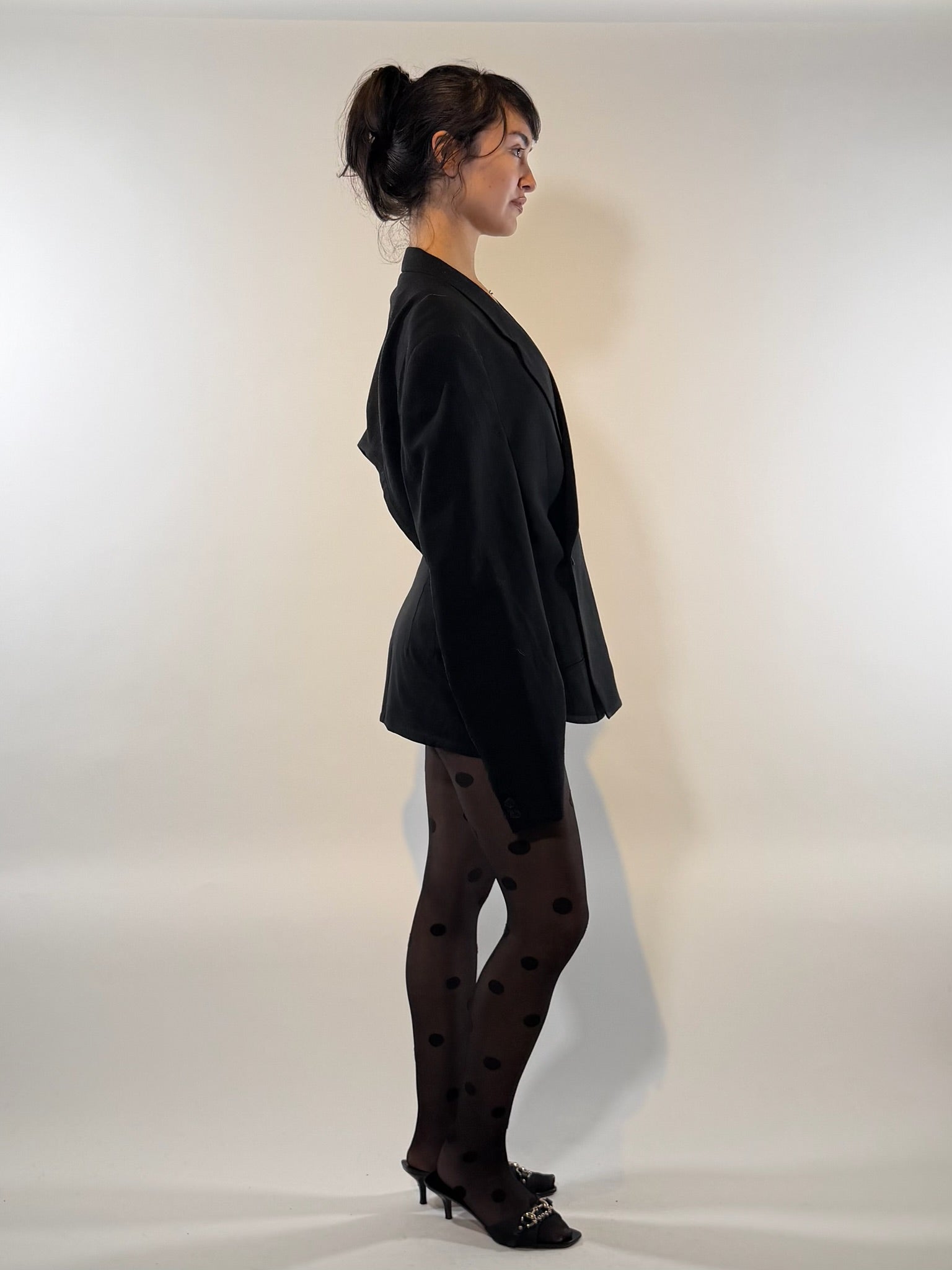 Giorgio Armani Reworked Open Back Black Blazer (I)