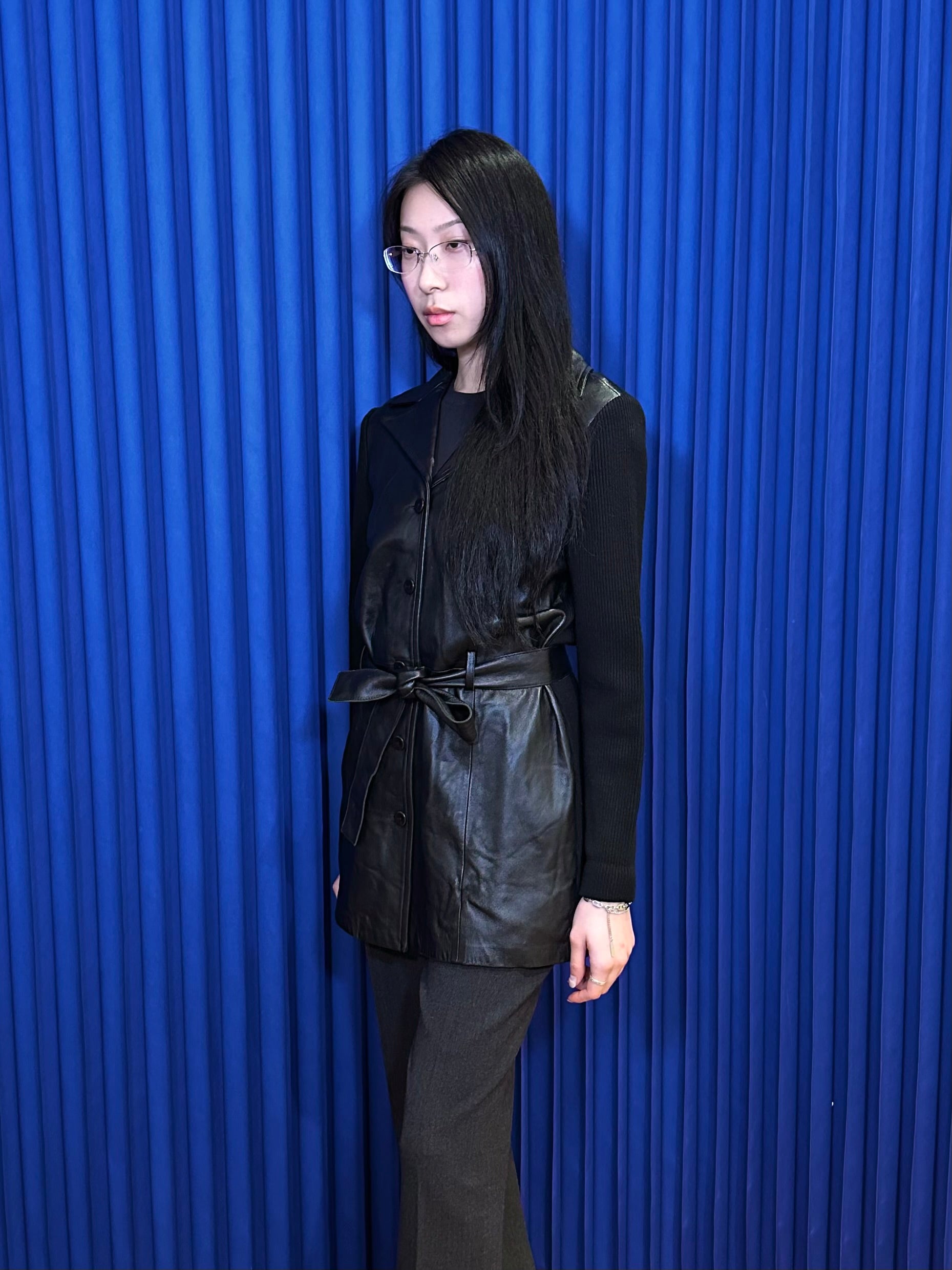 Classiques Entier Black Wool & Leather Jacket