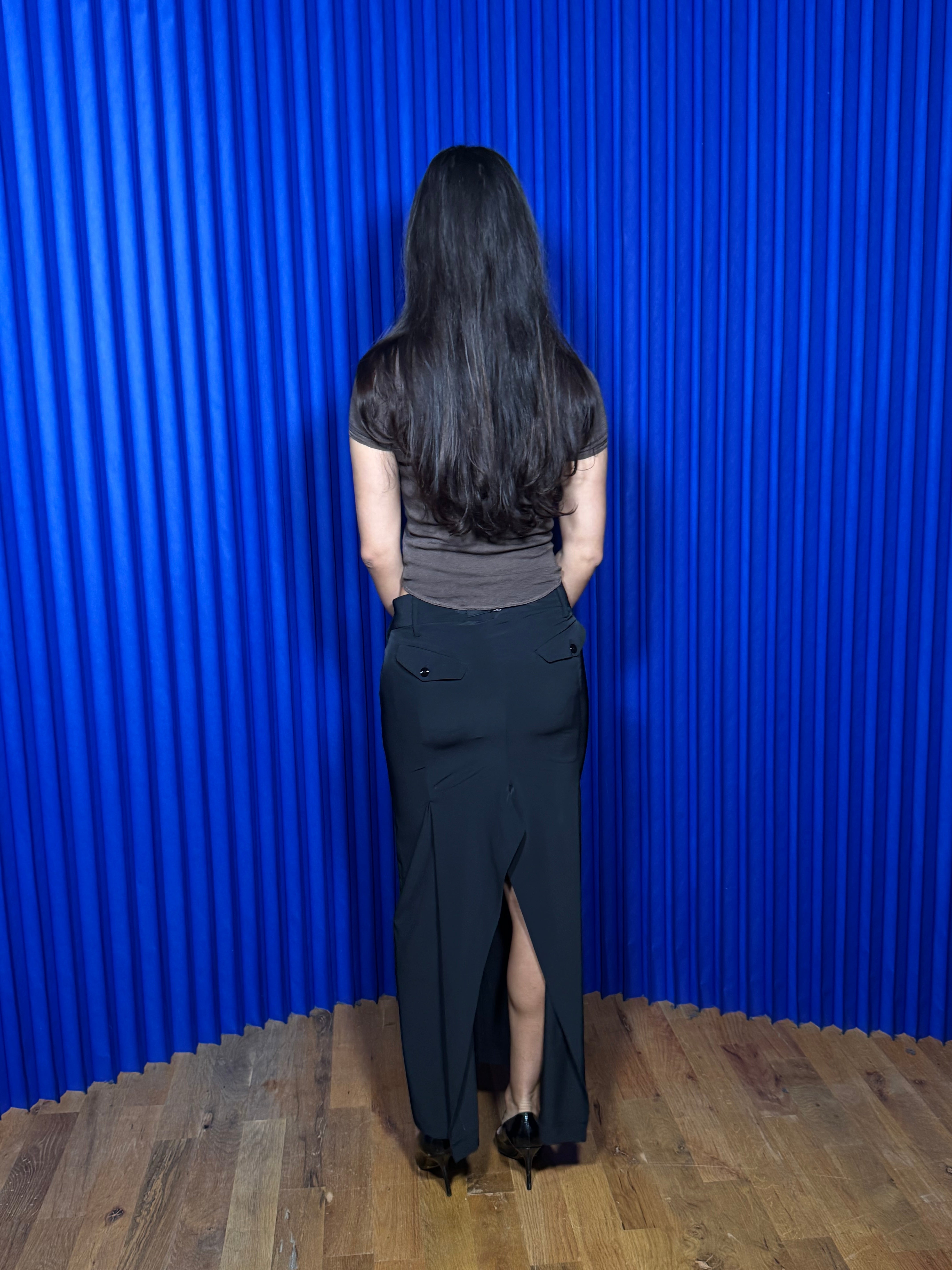 Marithe Francois Girbaud Nylon Maxi skirt ‘Black’