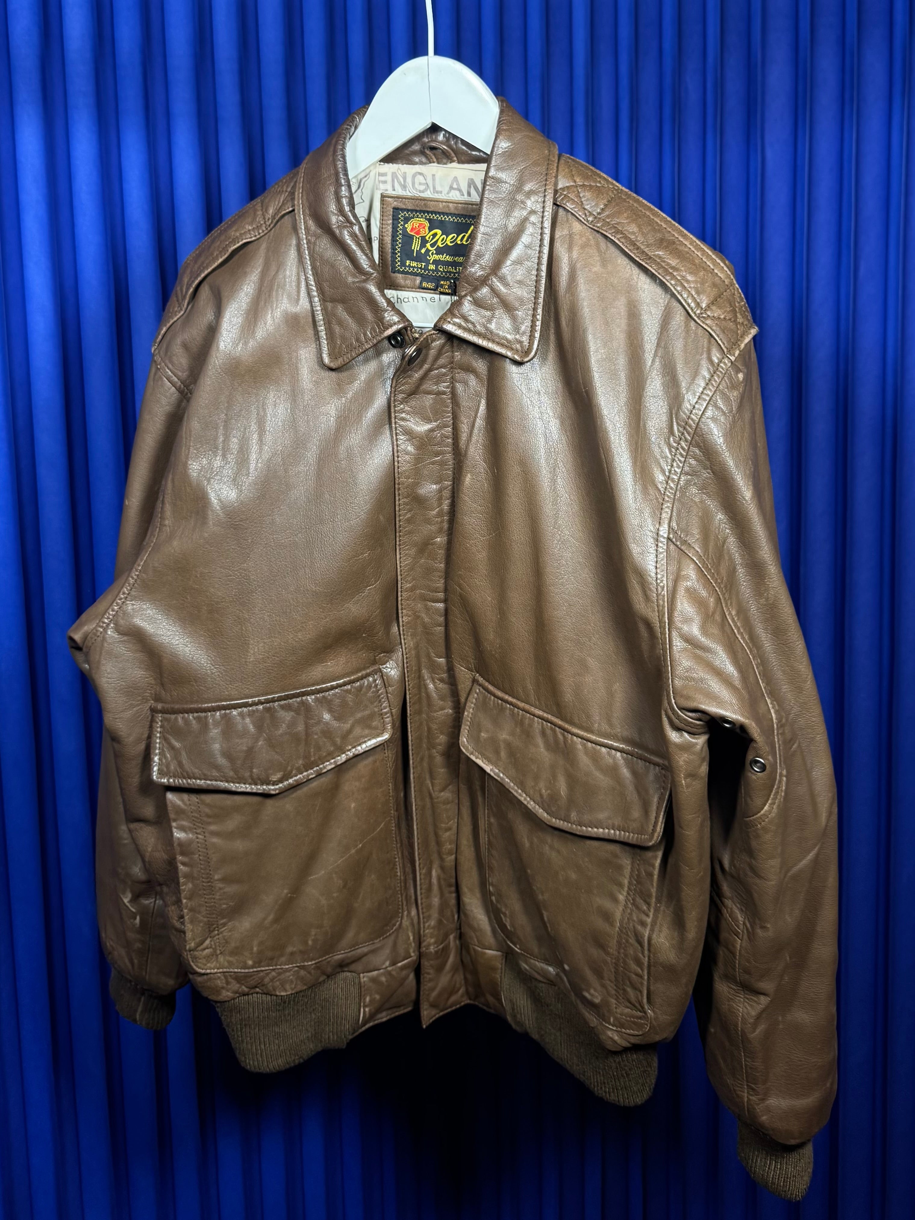REED SPORTSWEAR LEATHER BOMBER JACKET