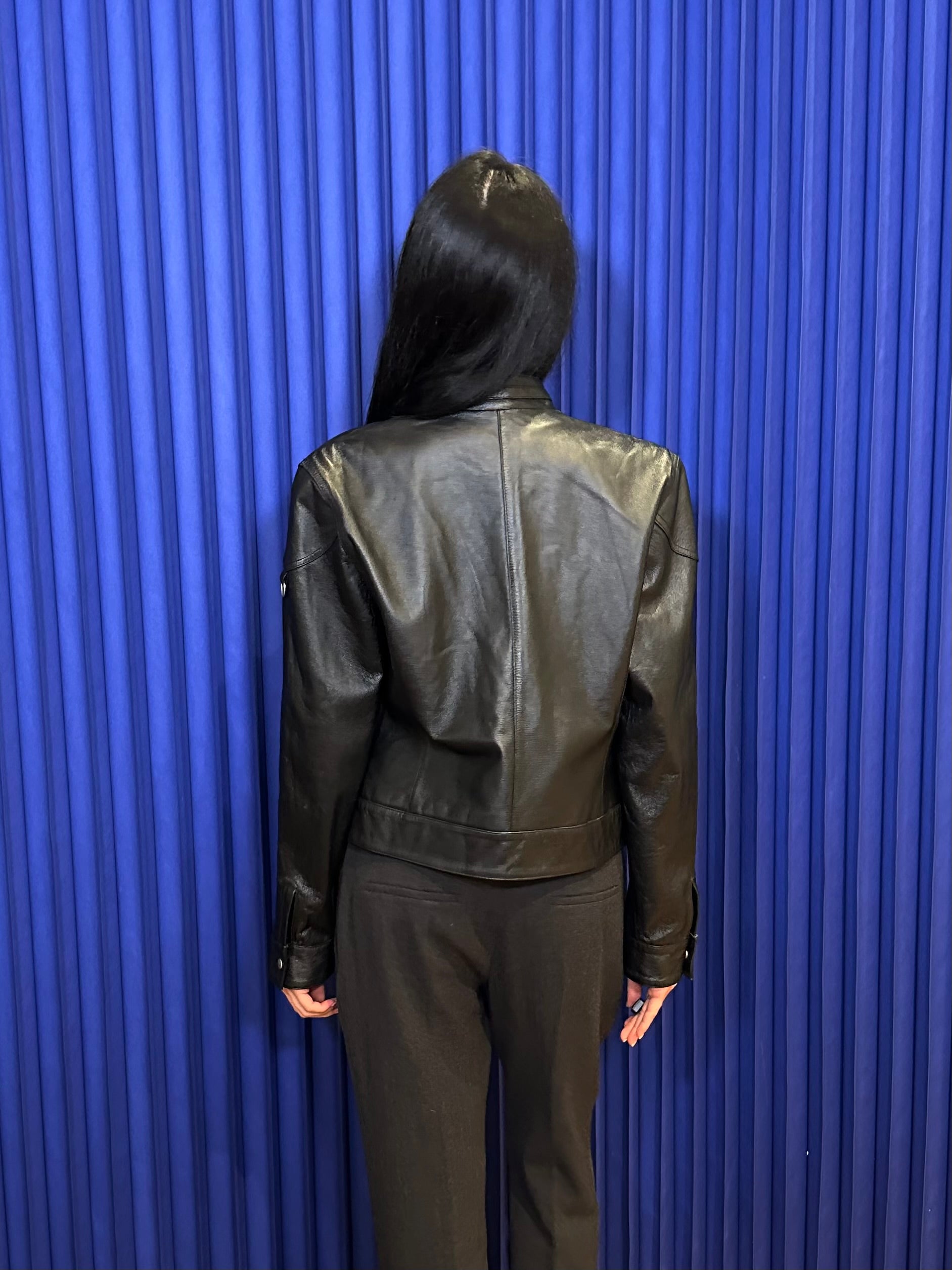 Clio Black Leather Biker Jacket