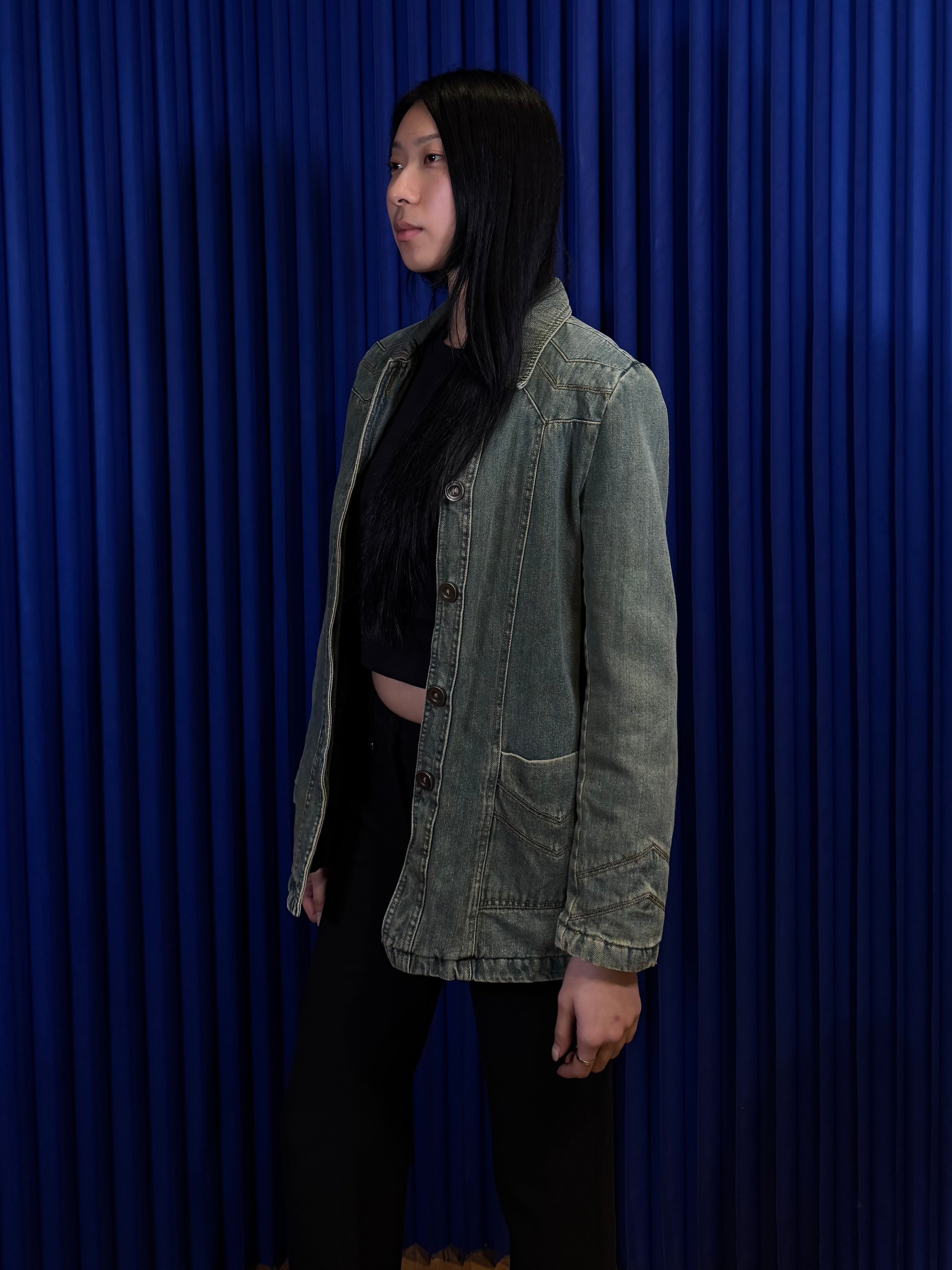 VINTAGE WASHED PADDED DENIM JACKET