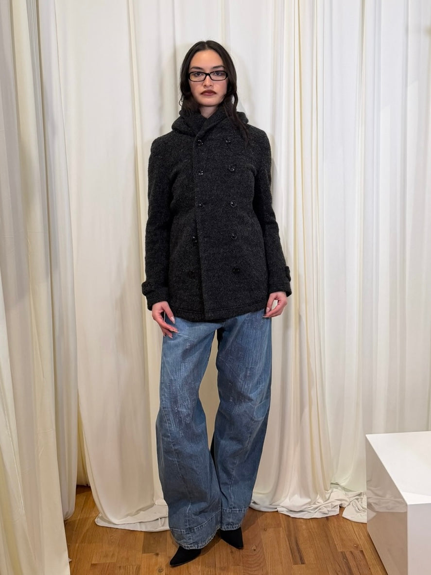 MORGAN HOMME WOOL HOODED JACKET