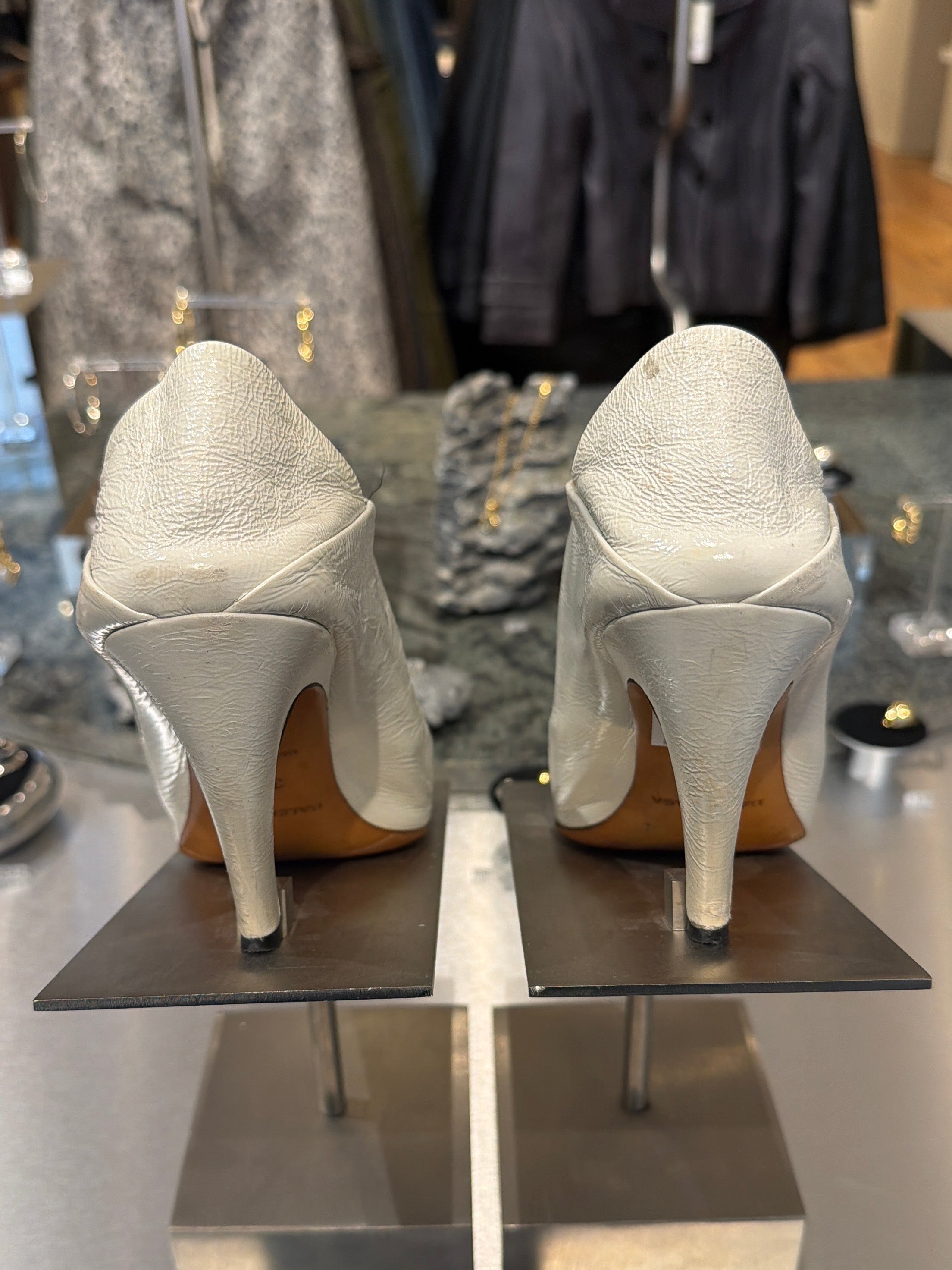 BALENCIAGA LEATHER SQUARE TOE BOOTIES