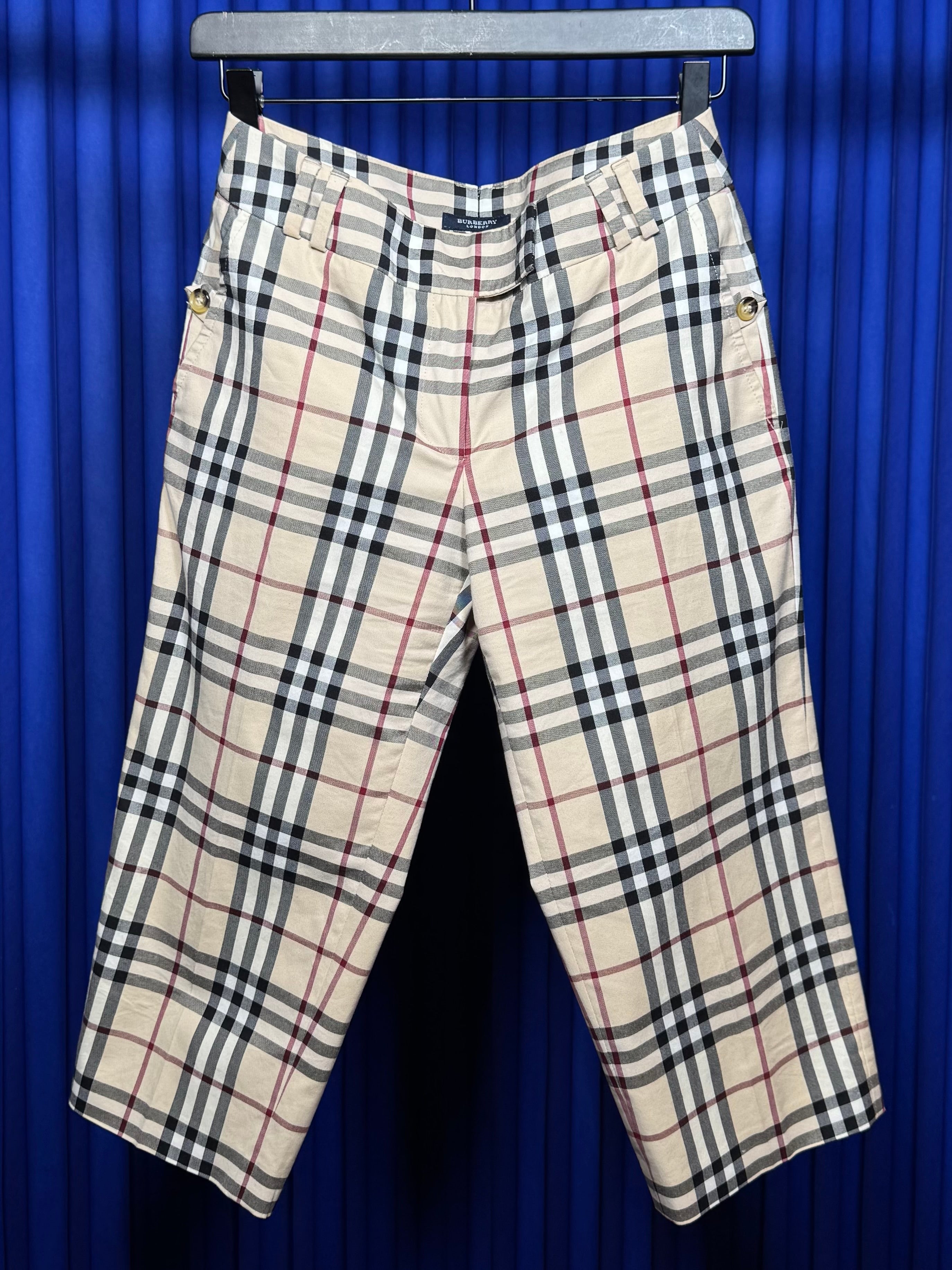 BURBERRY LONDON NOVA CHECK CAPRI PANTS