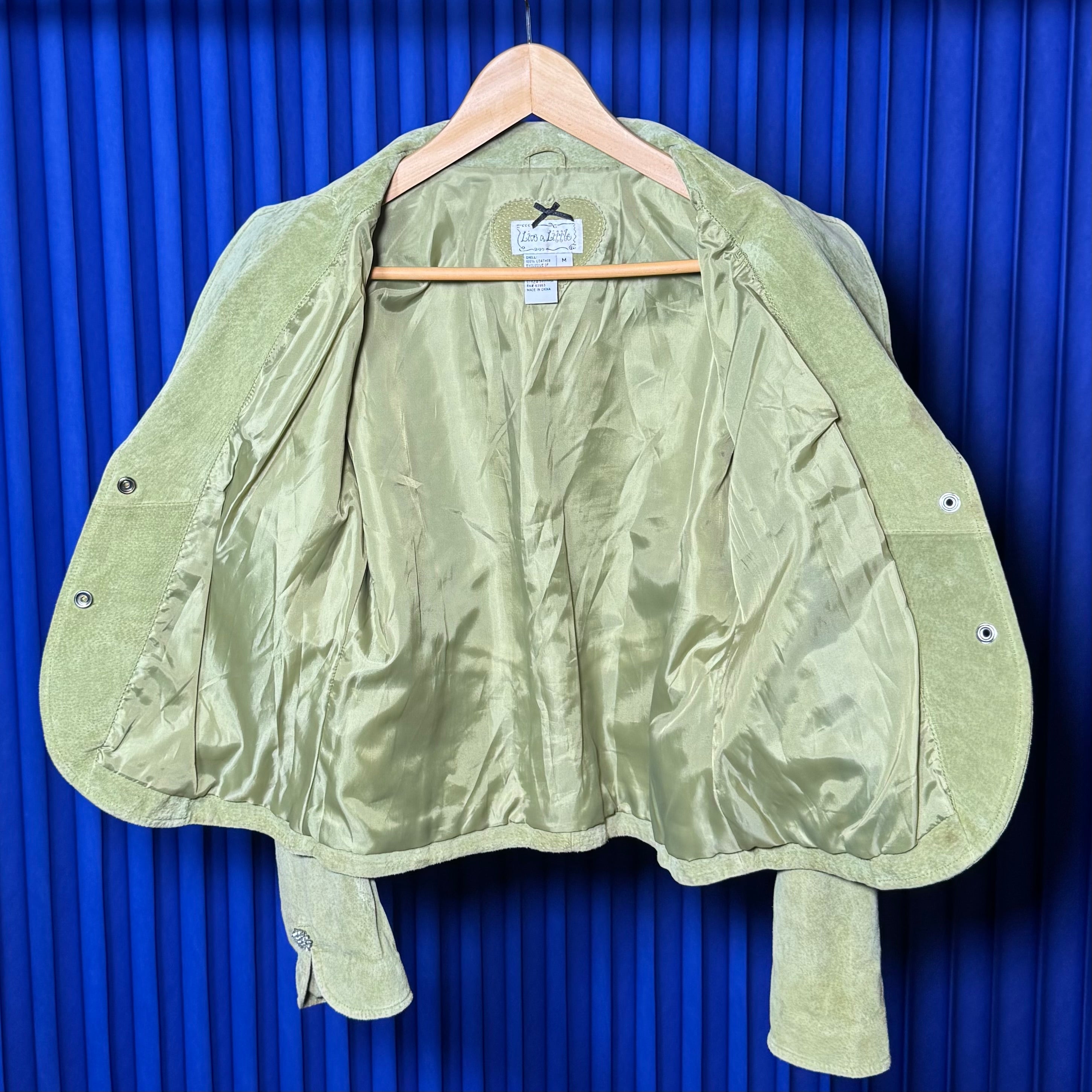LIVE A LITTLE GREEN SUEDE JACKET