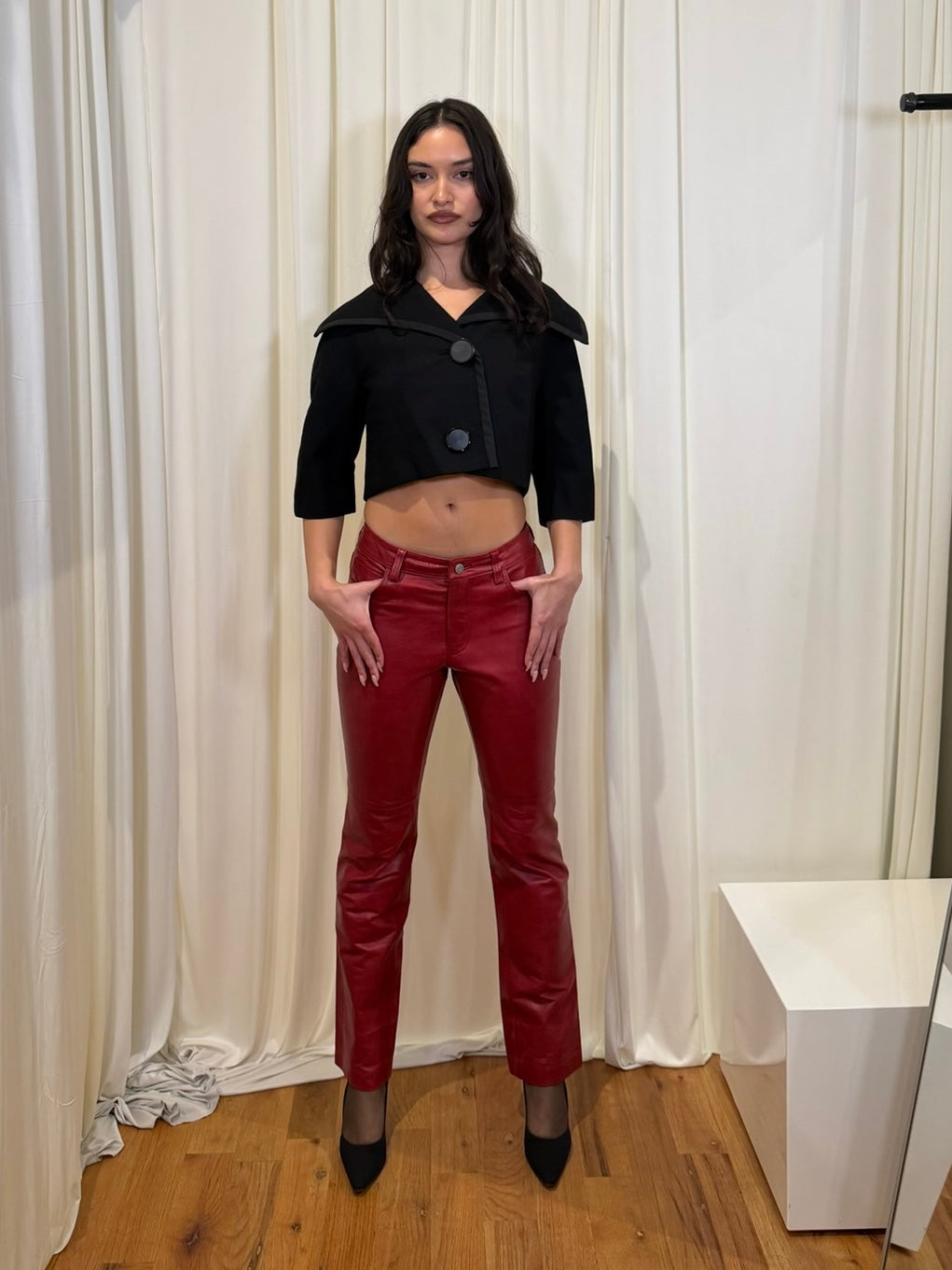 GAP Red Leather Pants