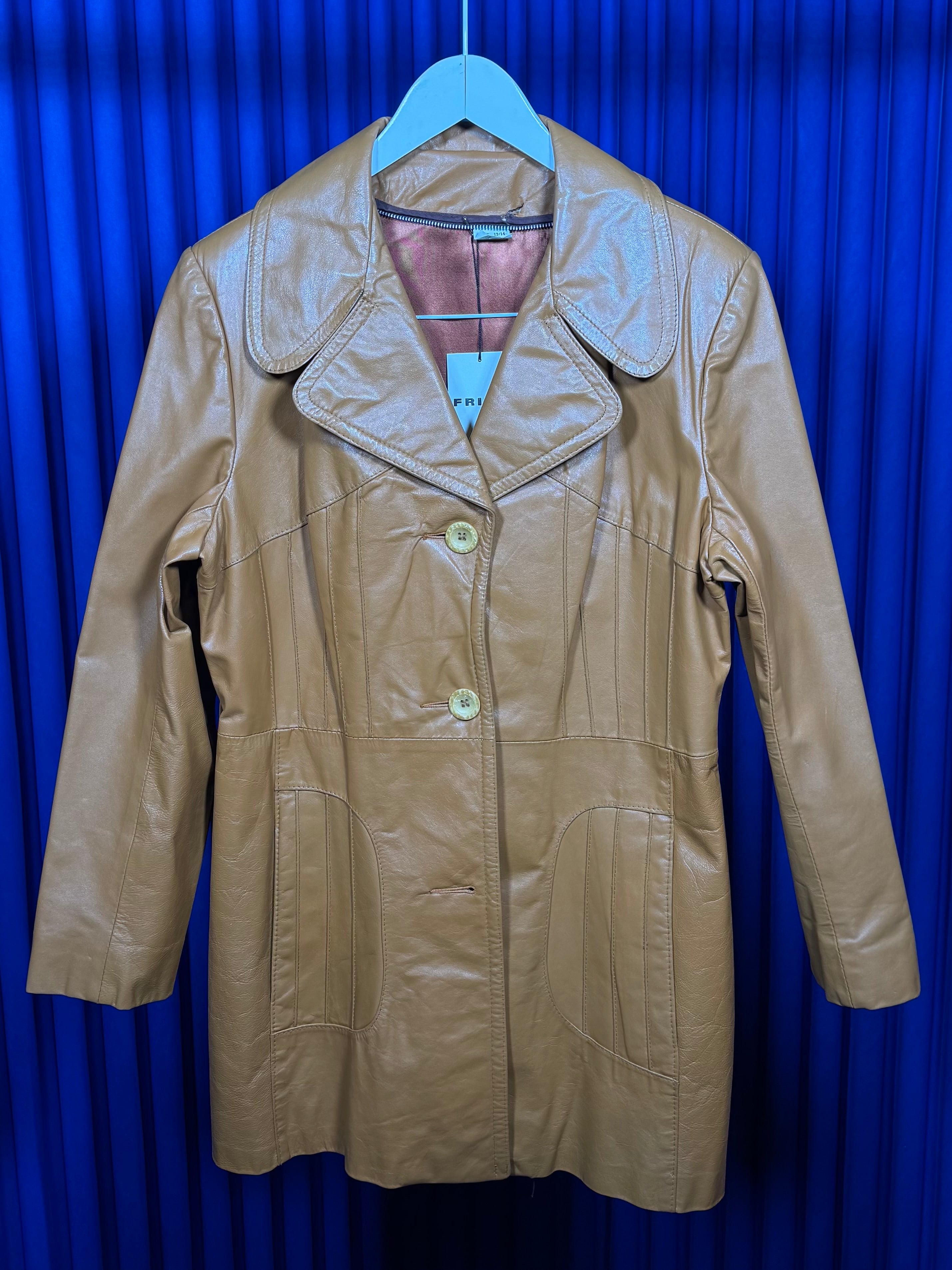 CAMEL LEATHER JACKET