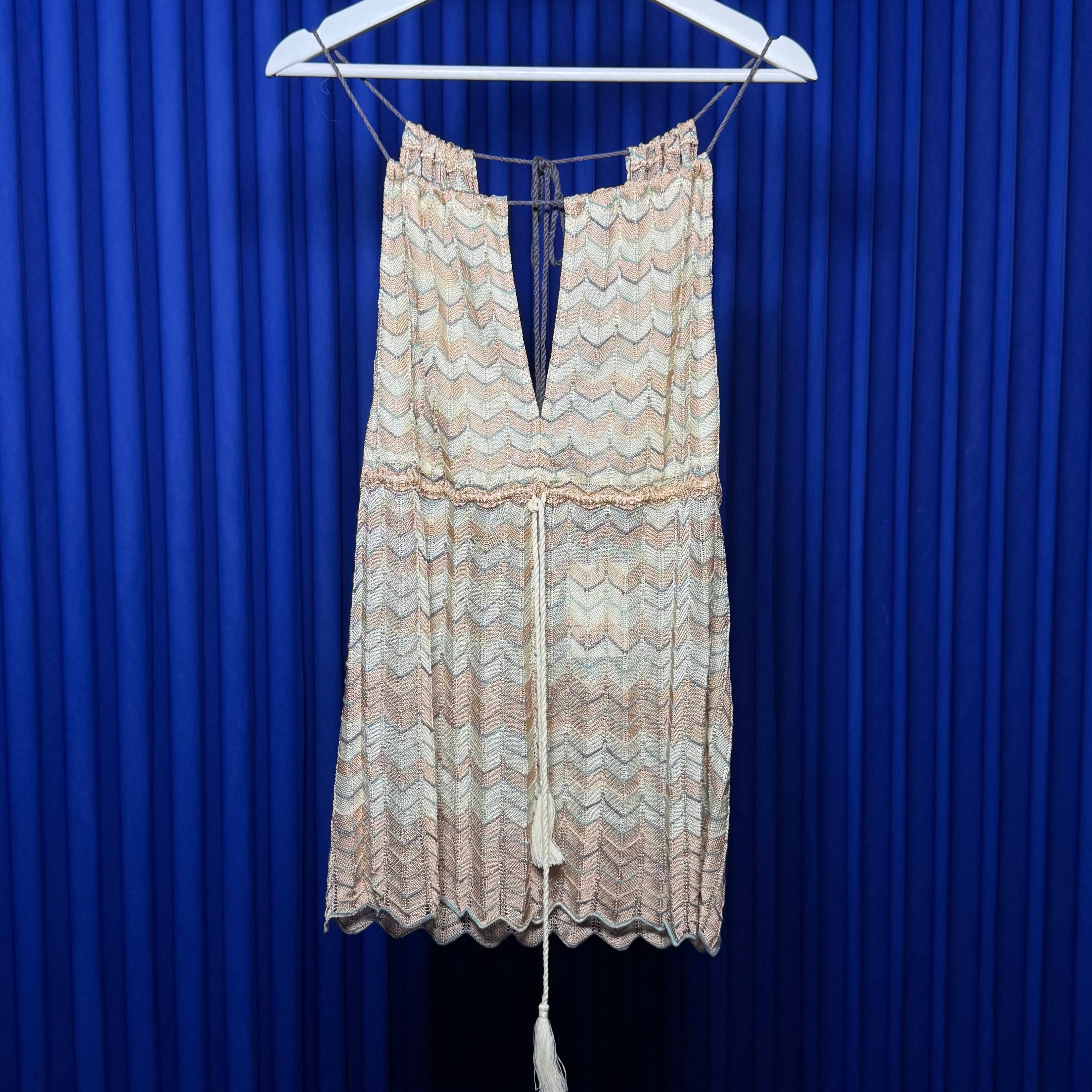 M MISSONI BEIGE CHEVRON KNIT TANK