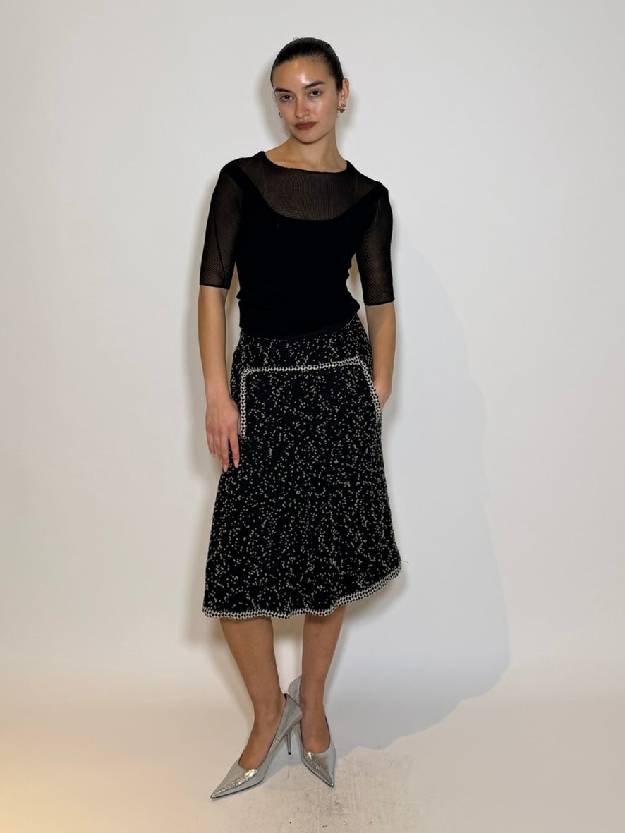 00s Issey Miyake HaaT Tweed Style Midi Skirt