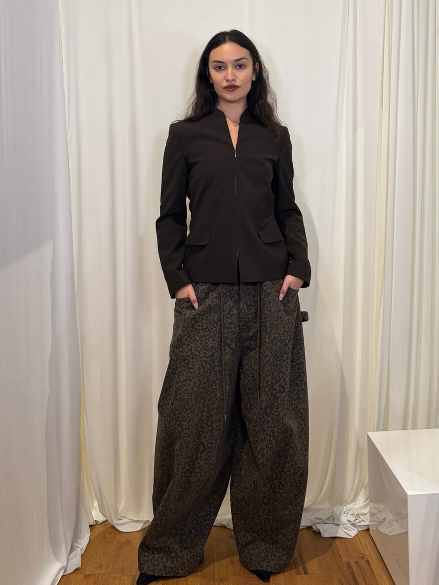 Free Market Roof Cheetah Print Wide Pants