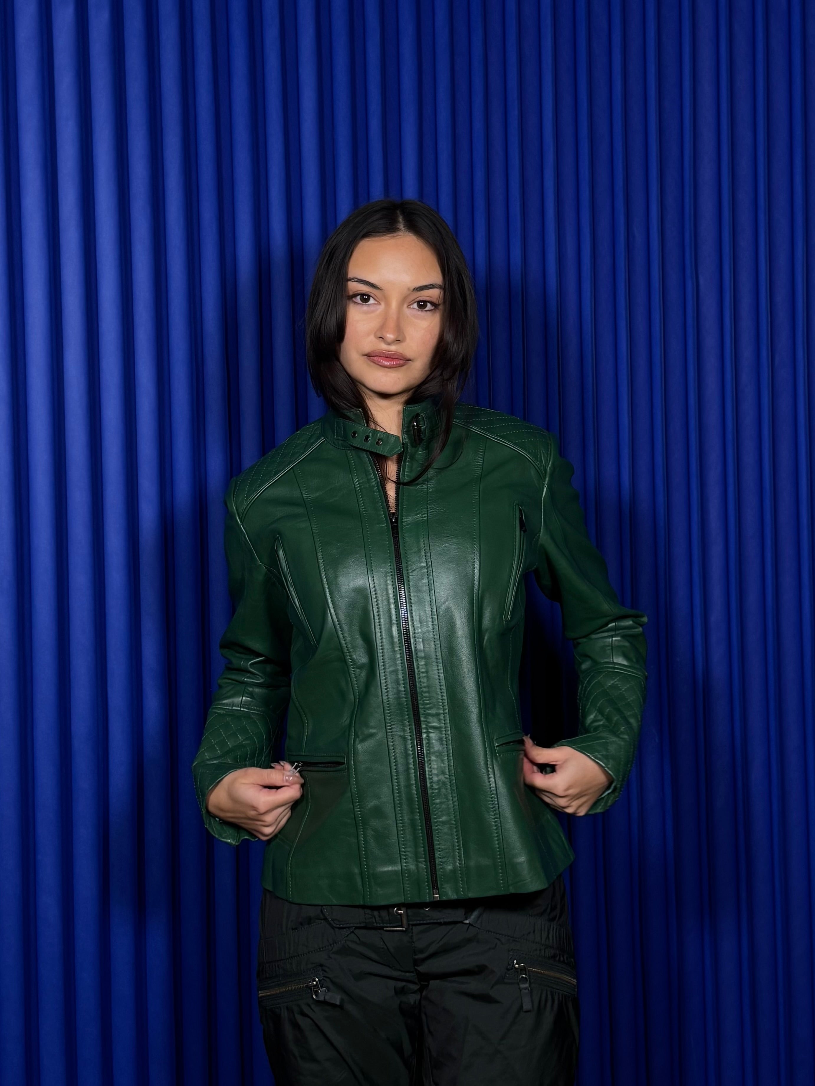 East India Forest Green Leather Jacket