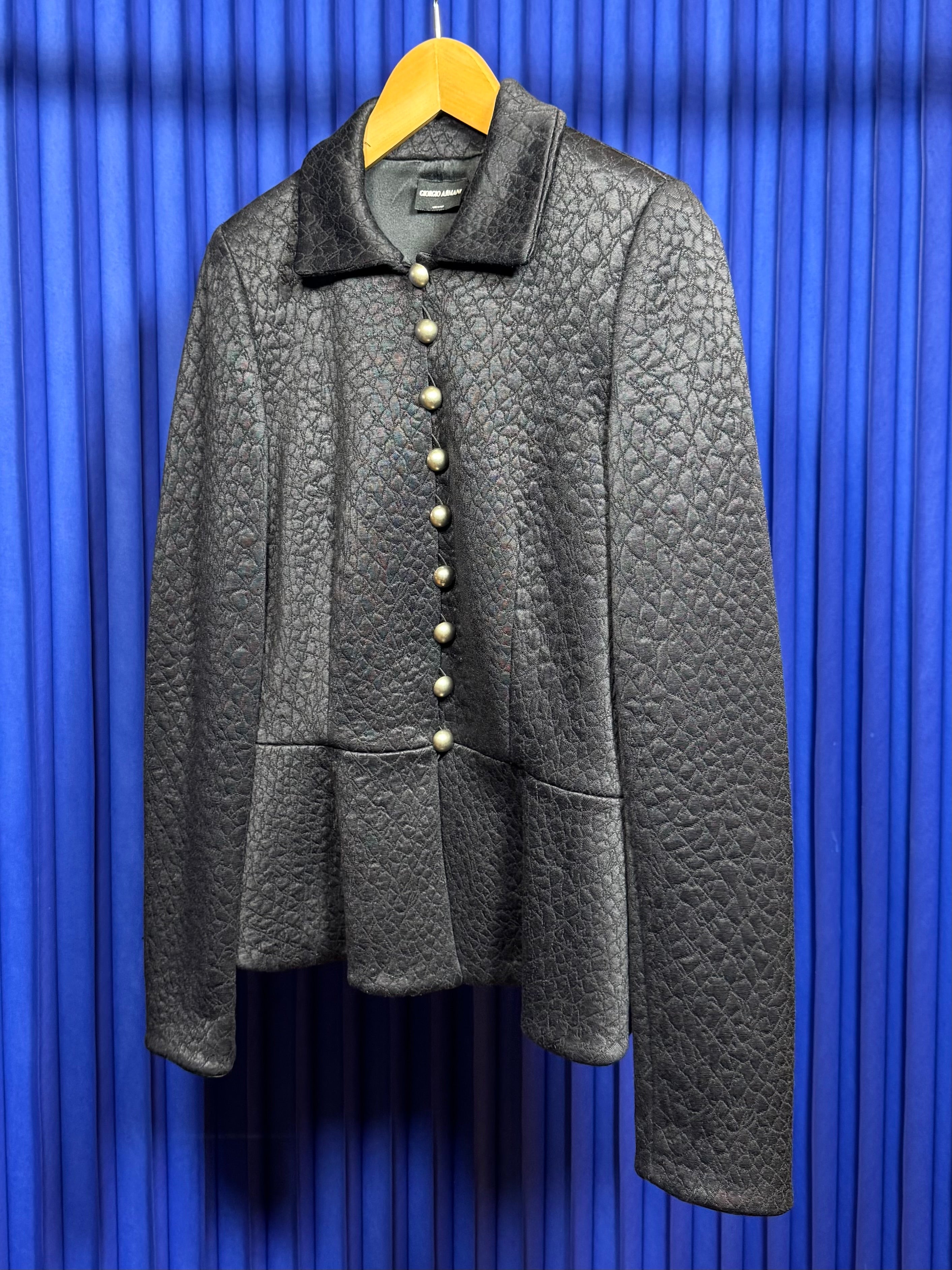 GIORGIO ARMANI TEXTURED BUTTON-UP JACKET
