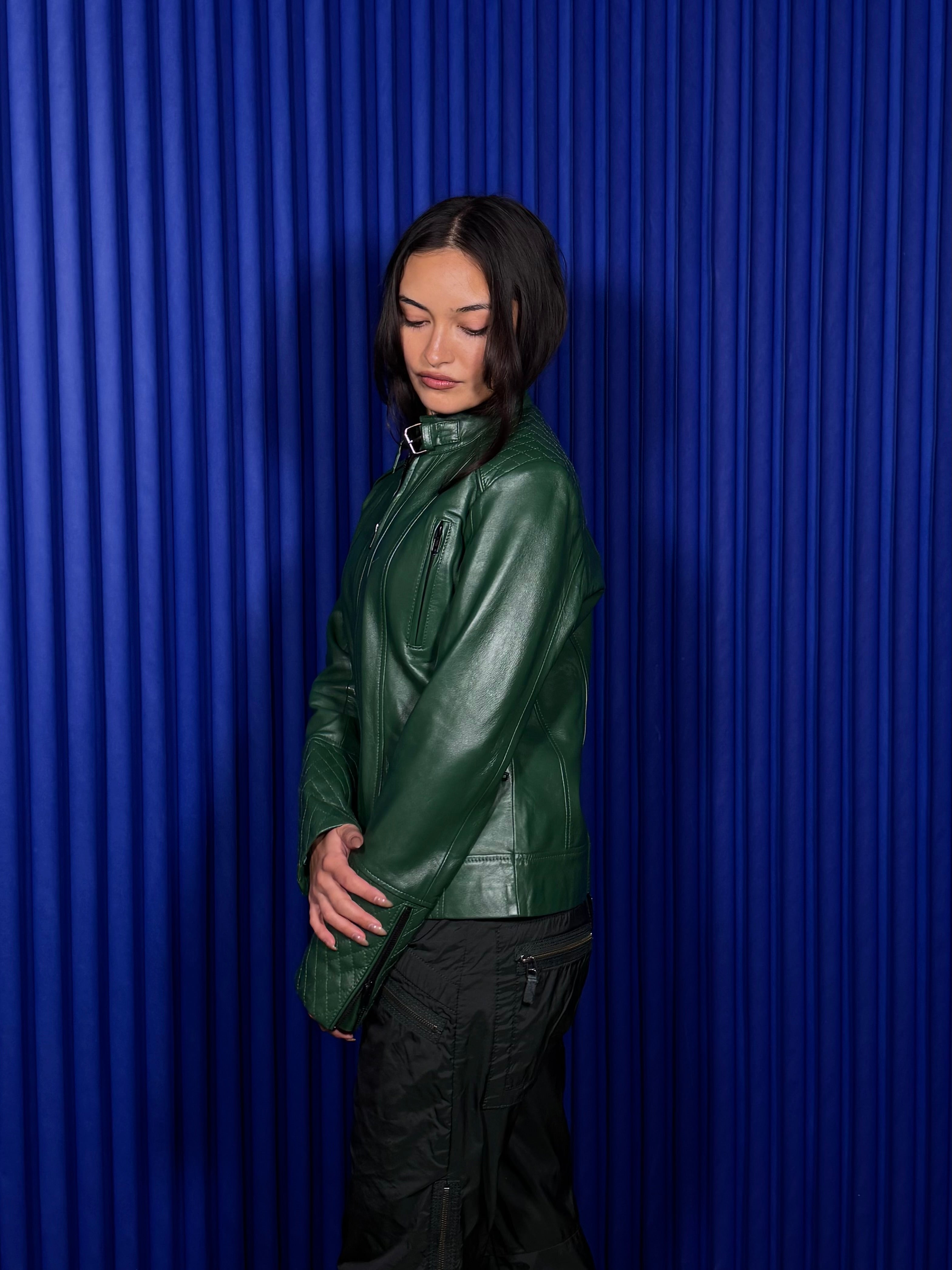 East India Forest Green Leather Jacket