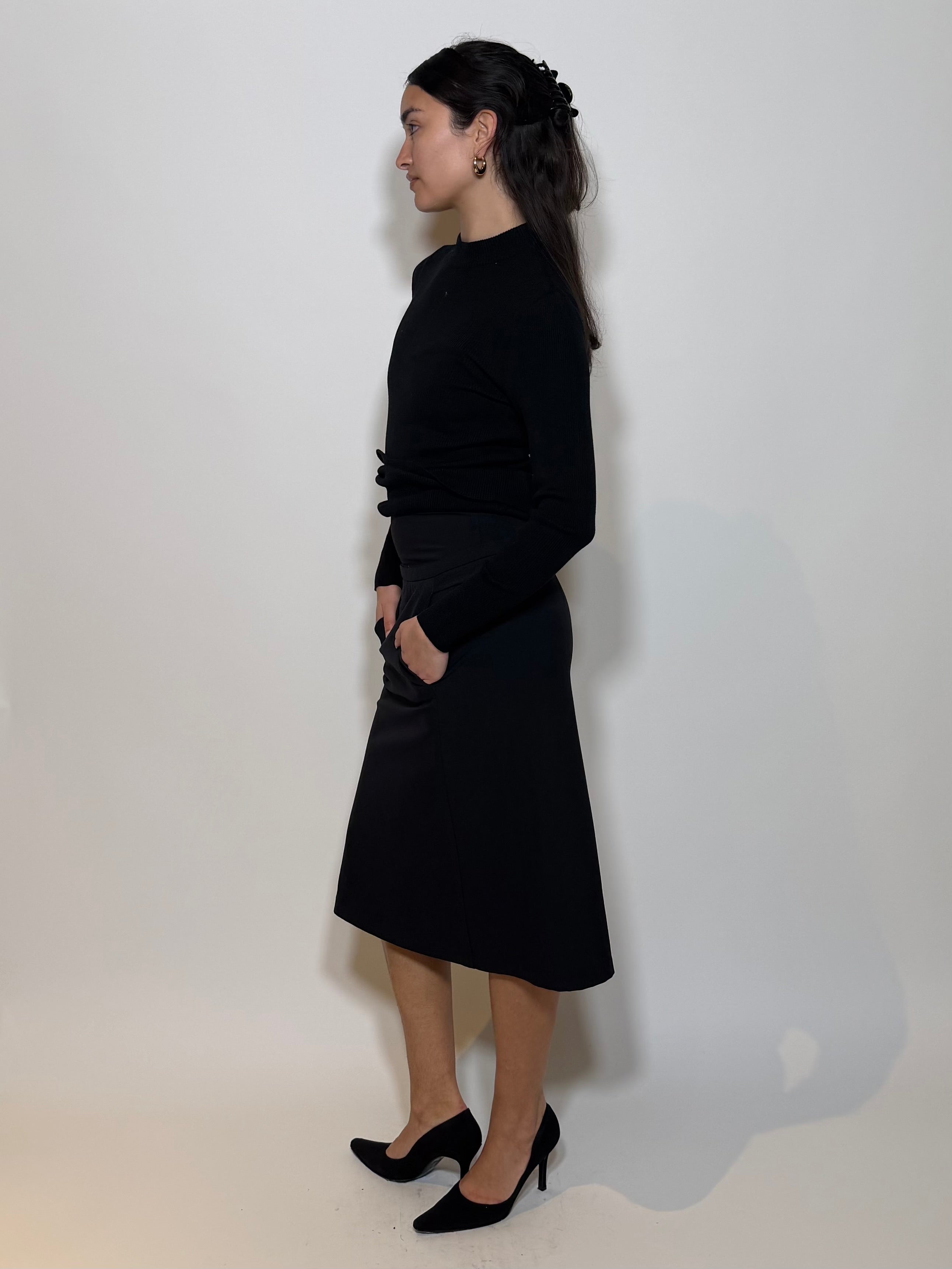 00s Prada Linea Rossa pocket Nylon Midi Skirt