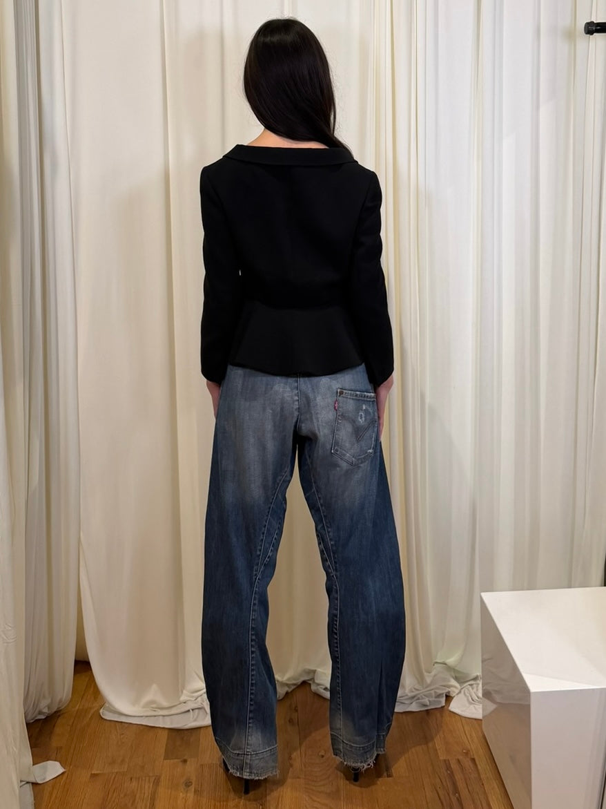 2012 Miu Miu Crepe Peplum Jacket