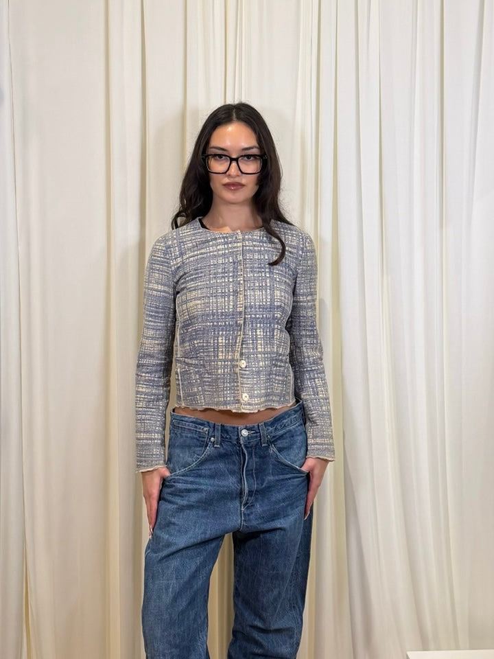 2010 PRADA GOAT SKIN ROUND NECK JACKET