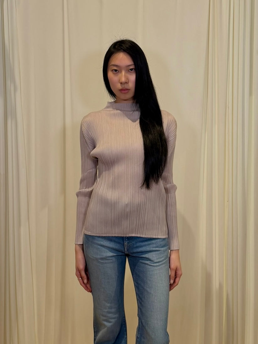 Pleats Please Issey Miyake L/S Mockneck Top