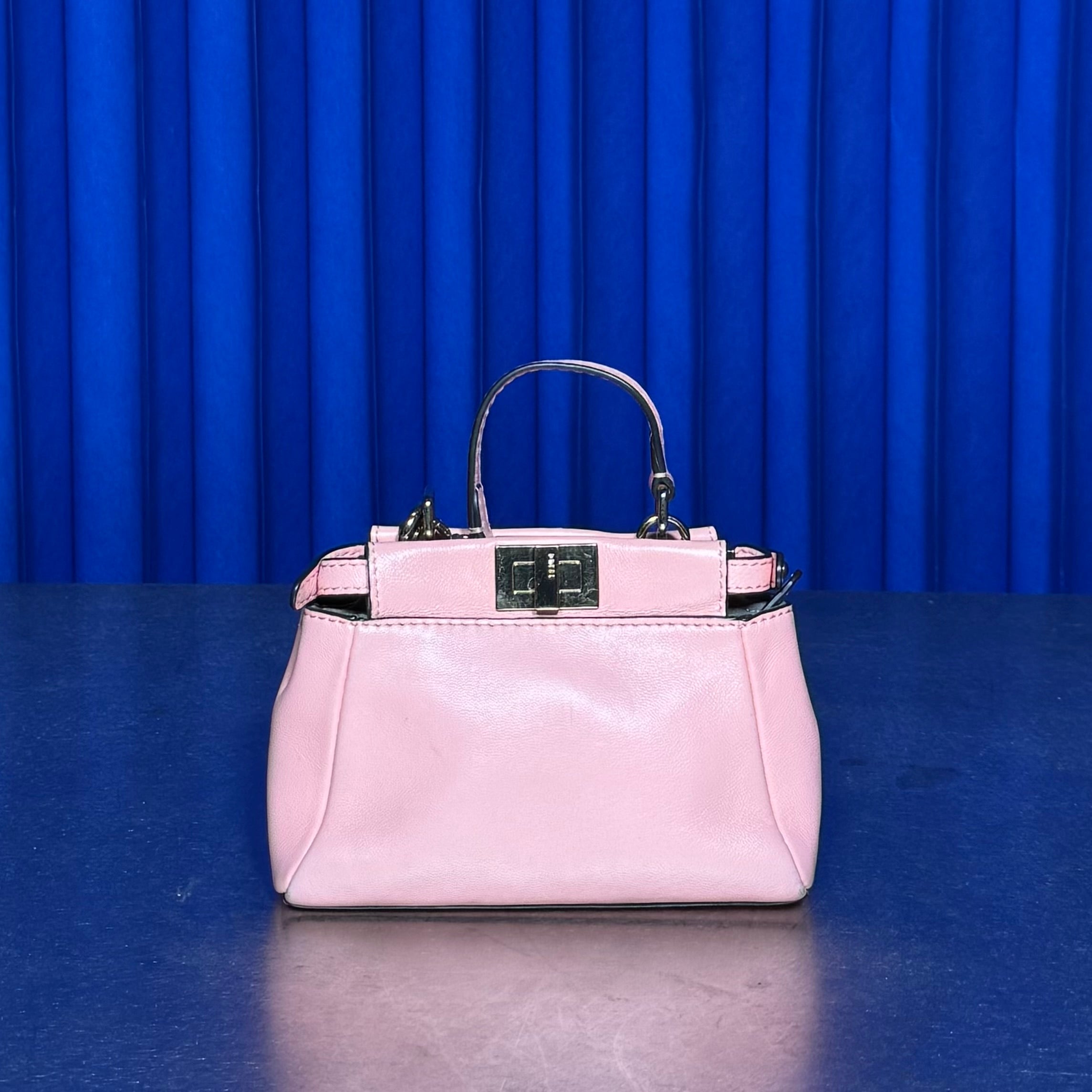 Fendi Nano Pink Leather Peekaboo Purse