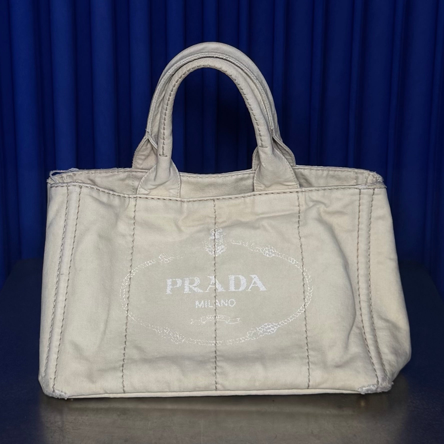 PRADA CANAPA CANVAS TOTE BAG (AS IS)