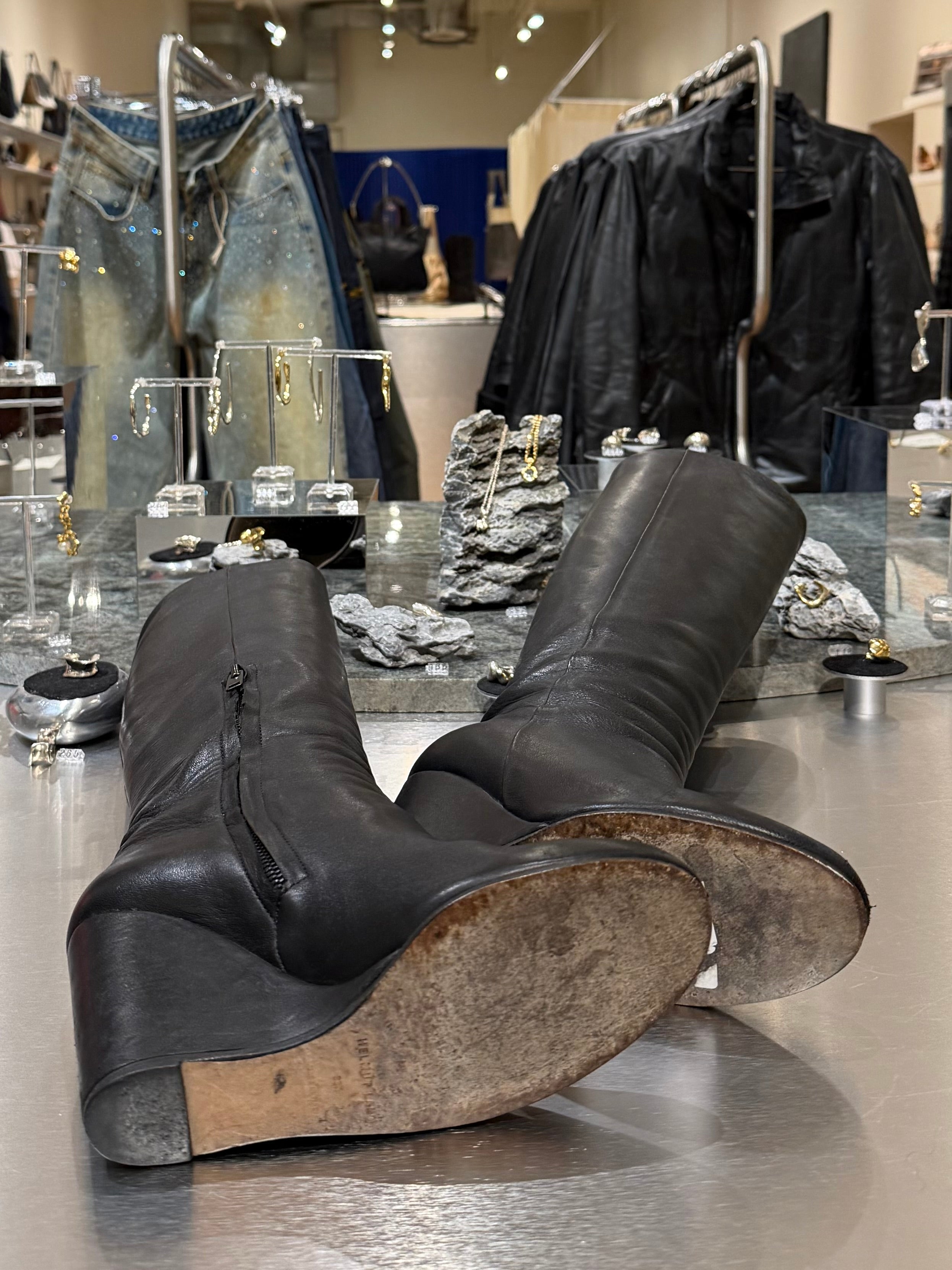 Helmut Wang Wedge Long Boots