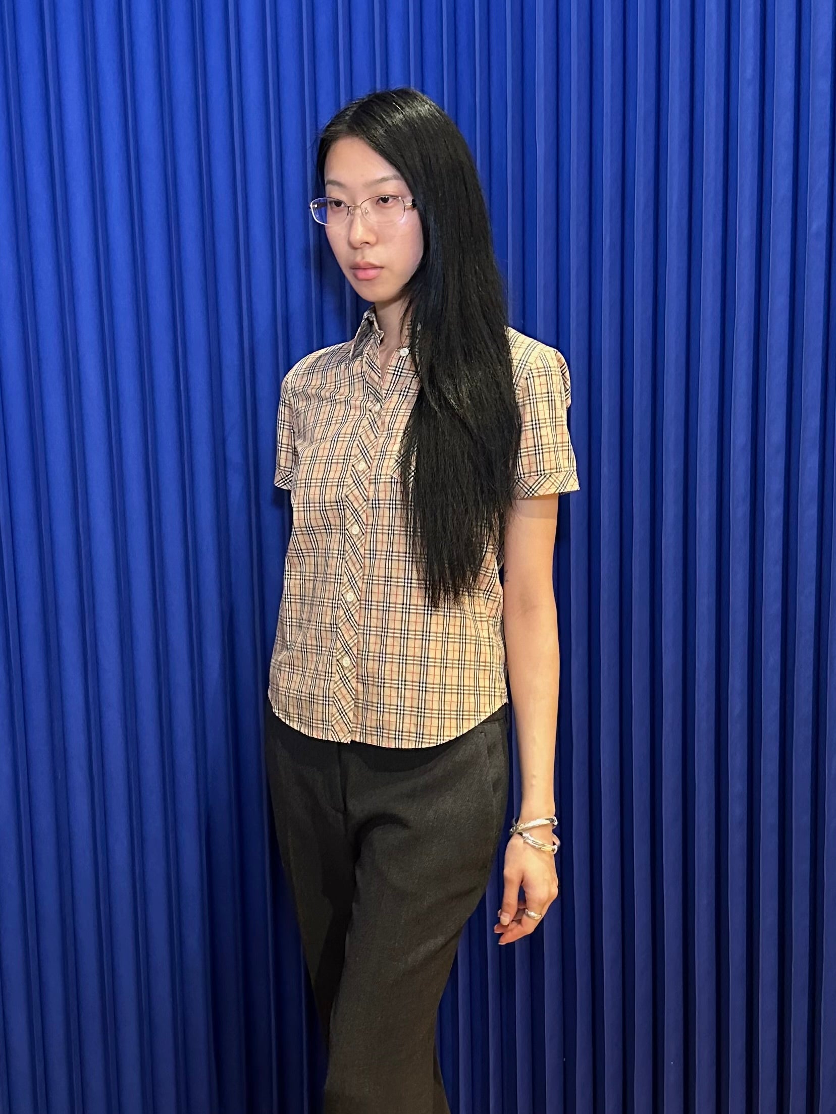 Burberry Blue Label Plaid Button Up