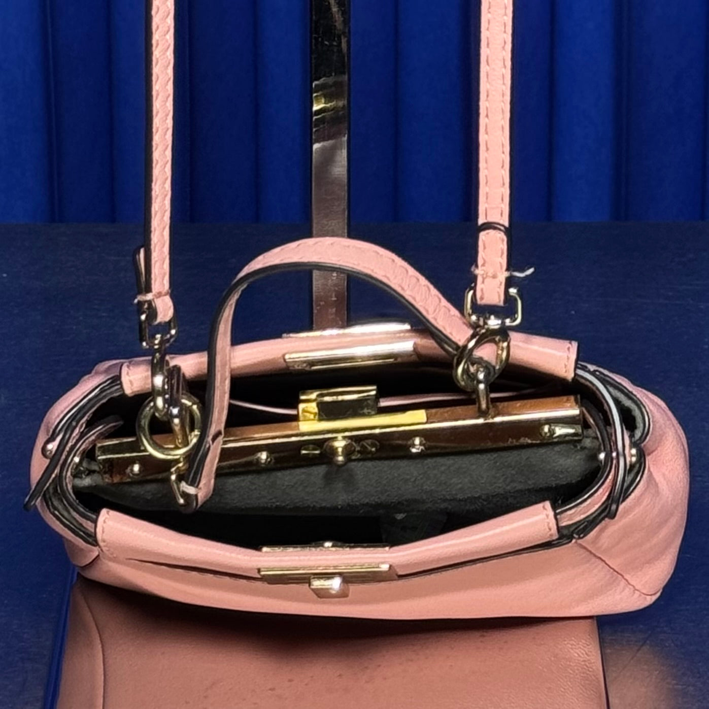 Fendi Nano Pink Leather Peekaboo Purse