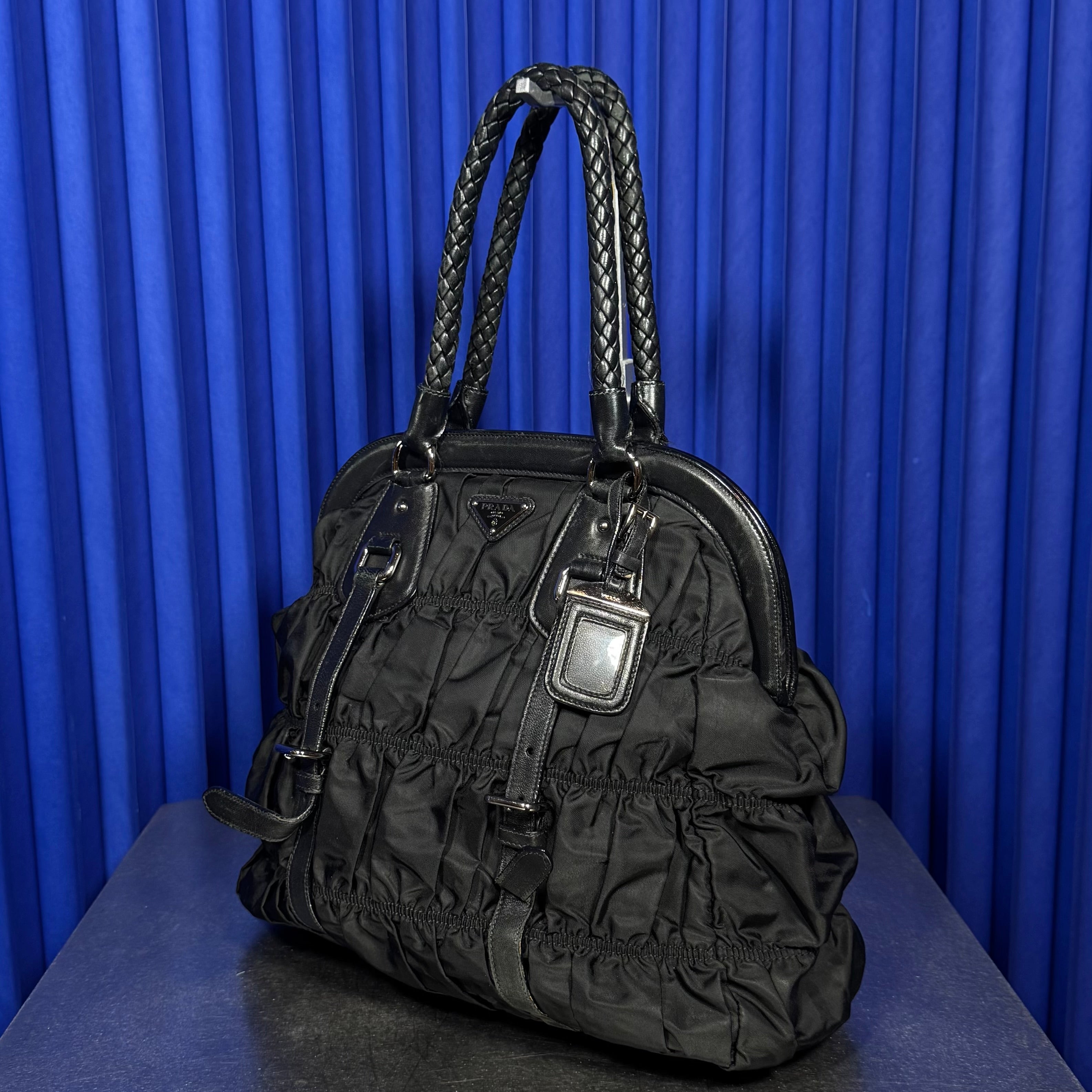 PRADA TESSUTO GAUFRE FRAME BAG