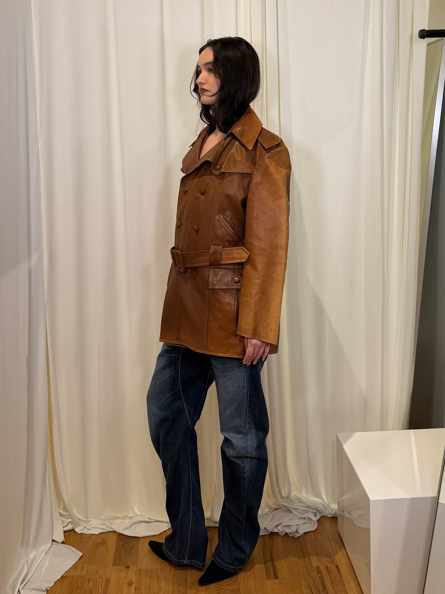 B.Willones Double Breasted Leather Jacket