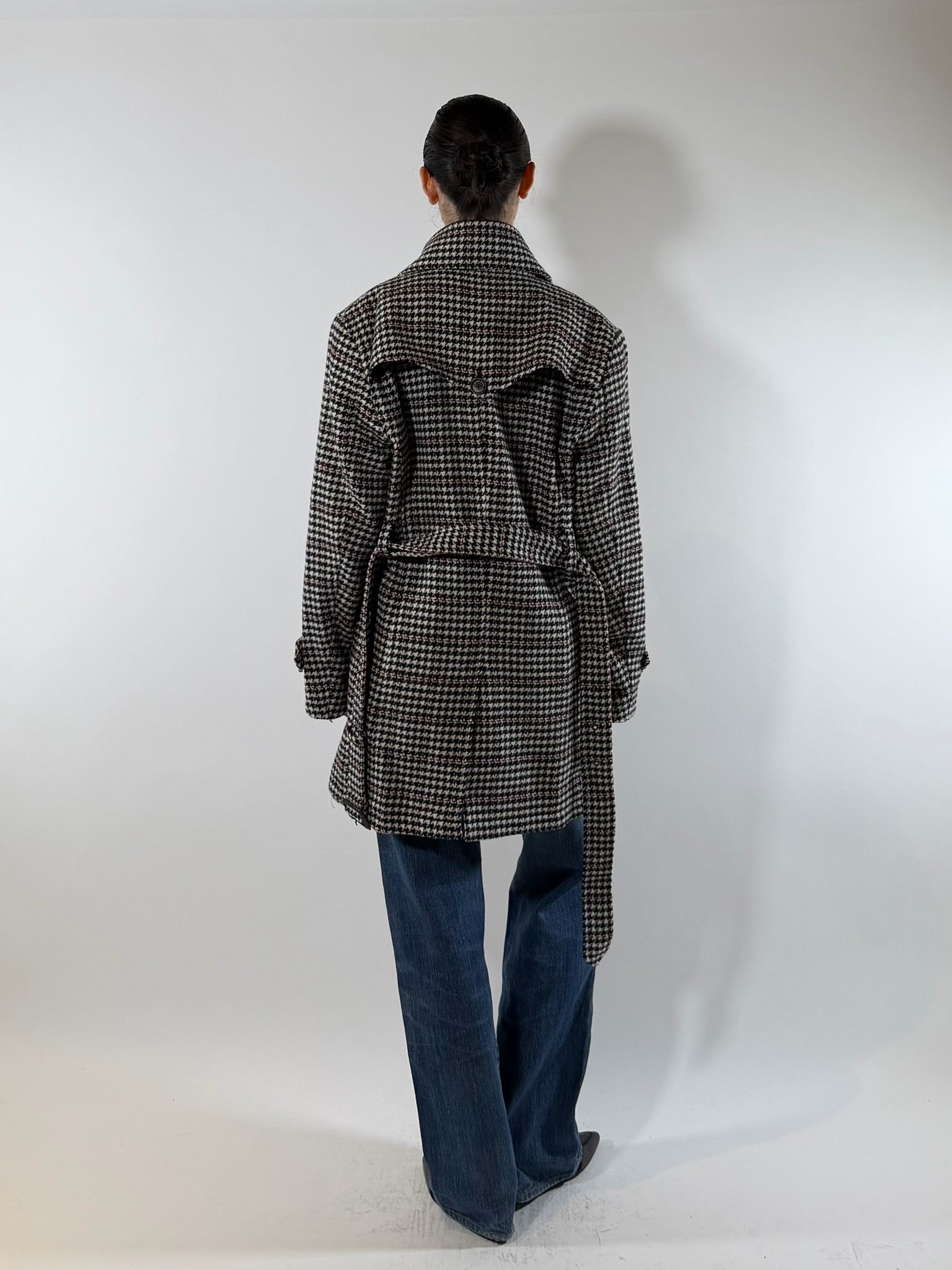 Morgan Homme Houndstooth Belted Coat