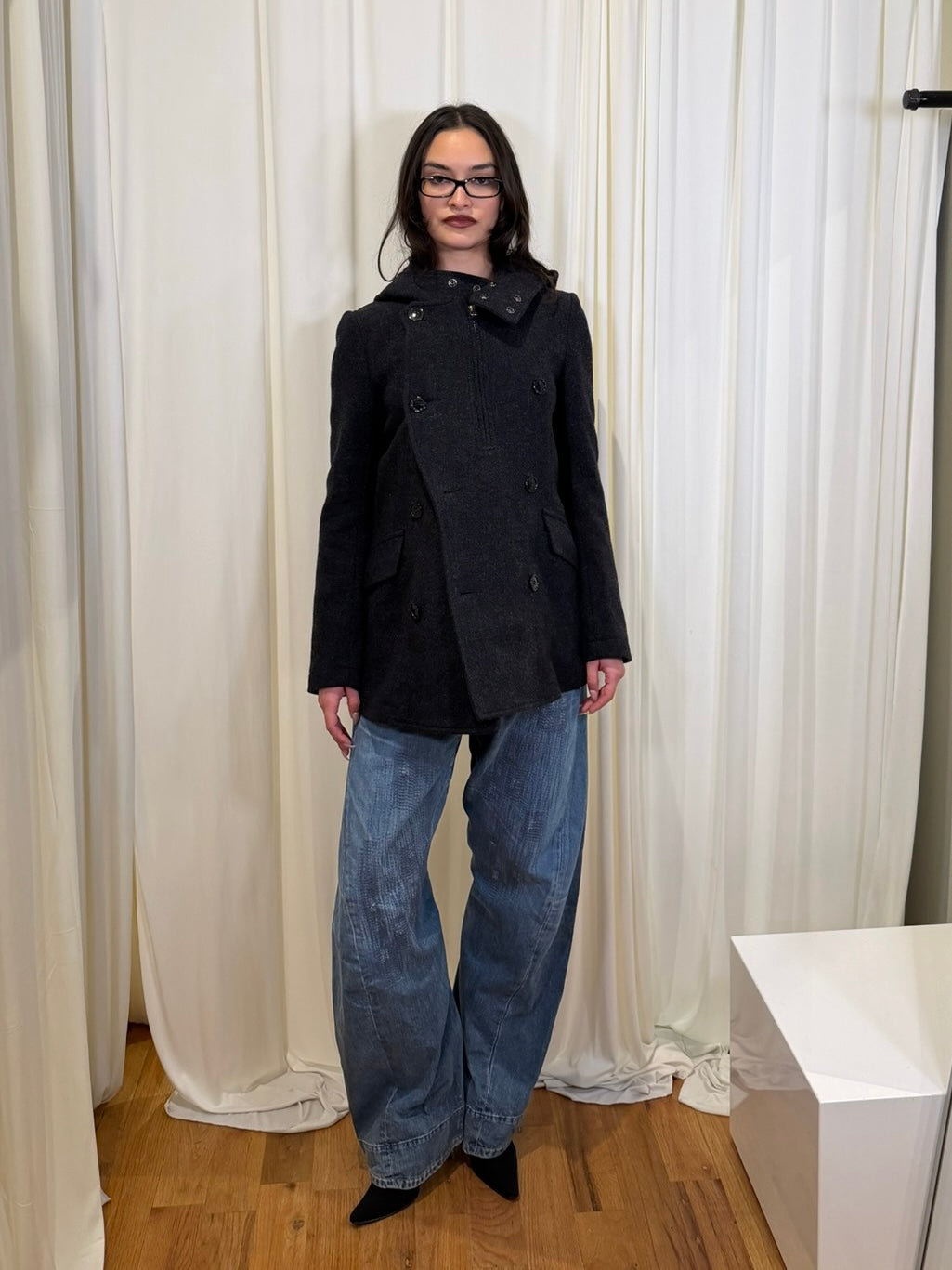 ZUCCA  X ISSEY MIYAKE STUDIOS WOOL HOODED JACKET