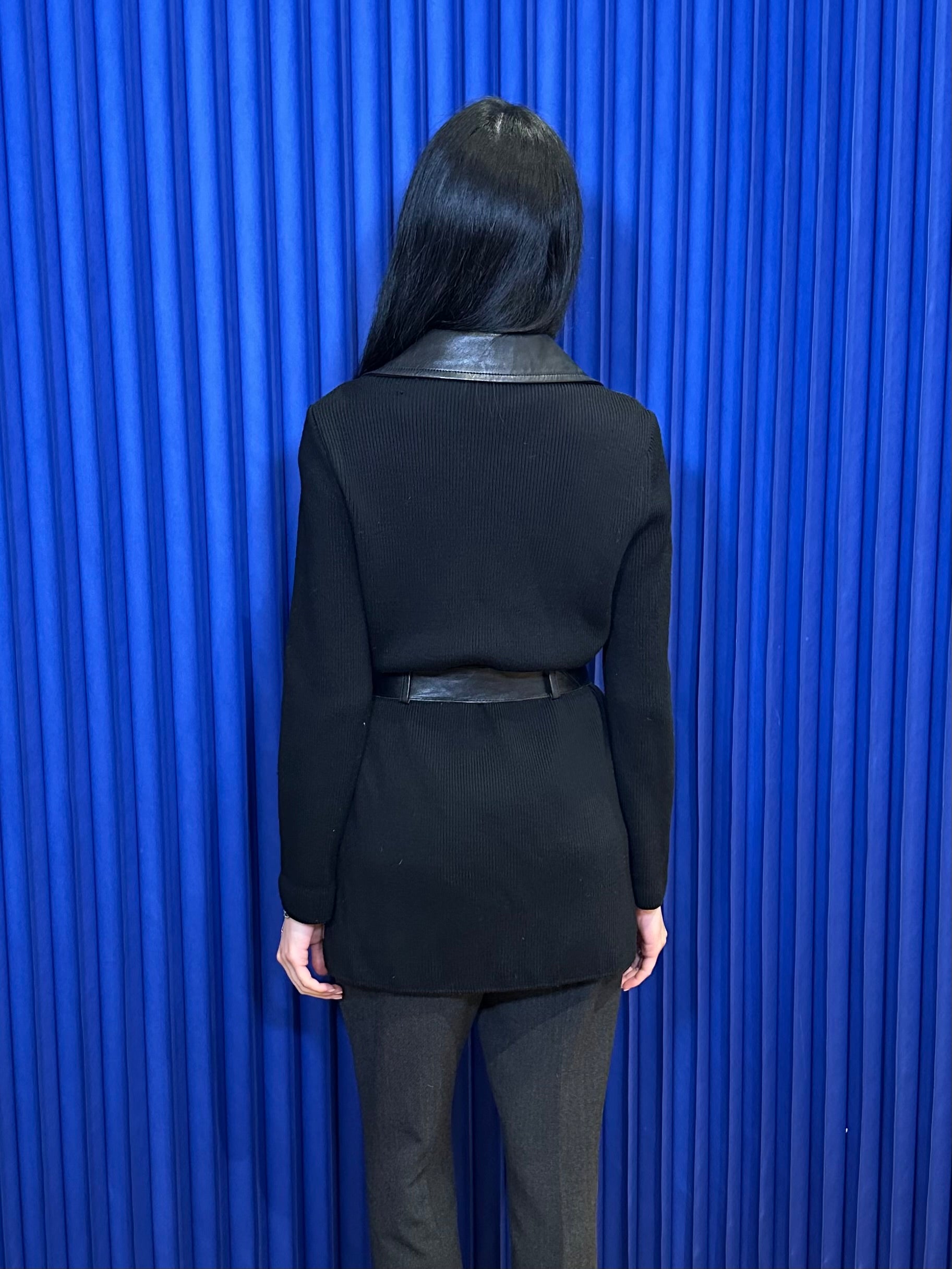 Classiques Entier Black Wool & Leather Jacket