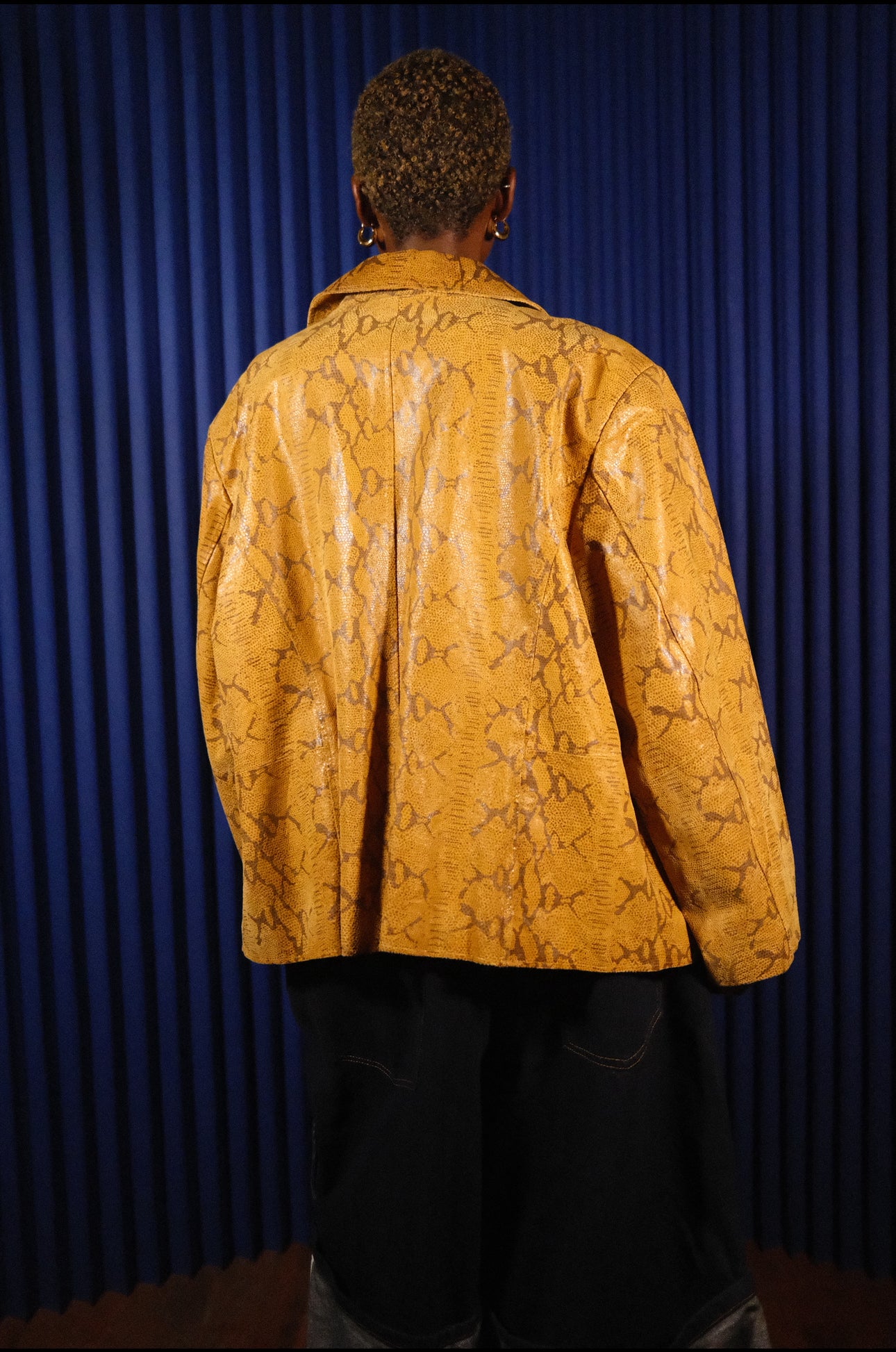 JERRY LEWIS LEATHER SNAKESKIN BLAZER