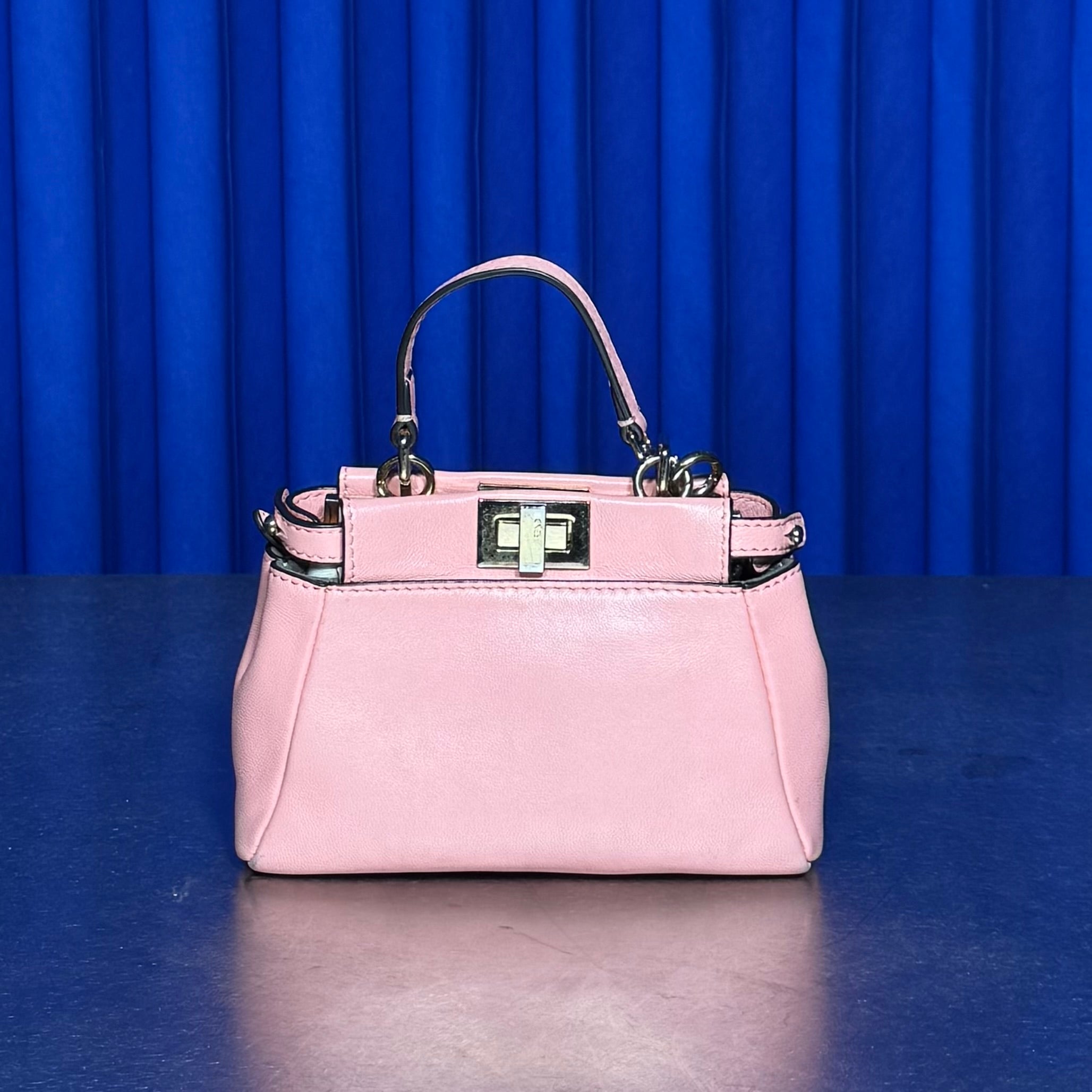 Fendi Nano Pink Leather Peekaboo Purse